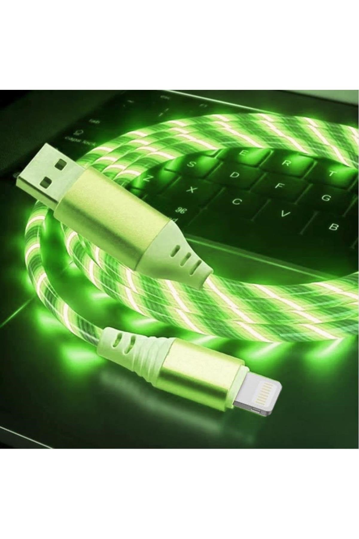 Işıklı İphone USB Data Şarj Kablosu