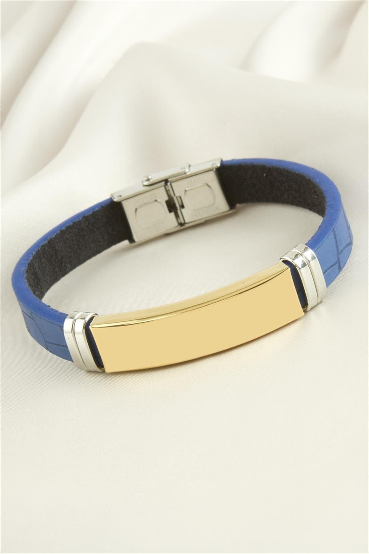 İsim Yazılabilir Deri Çelik Bileklik