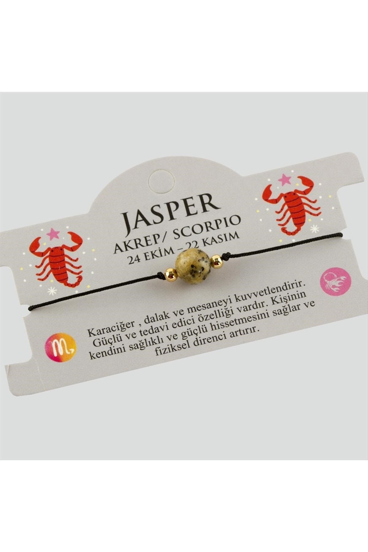 Jasper Doğal Taşlı Akrep Burç Bileklik