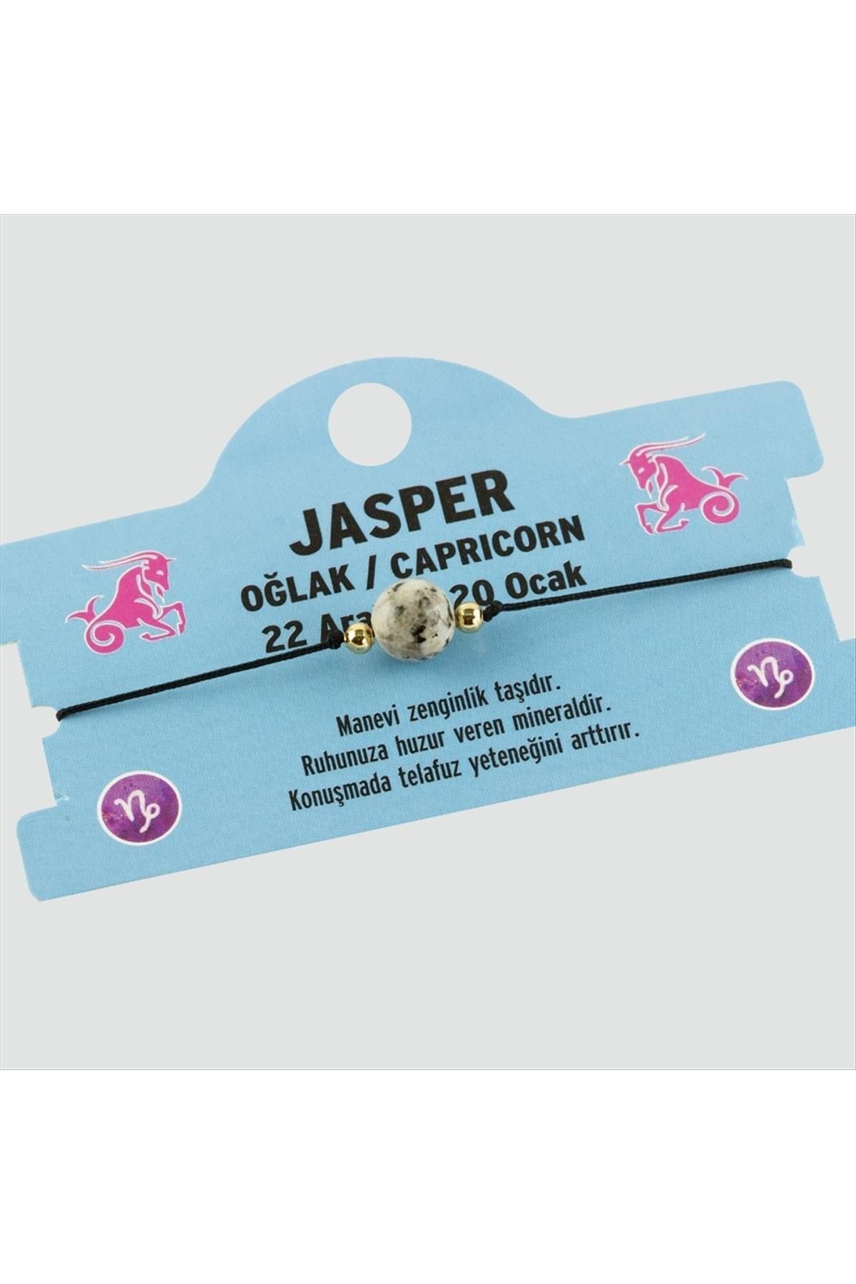 Jasper Doğal Taşlı Oğlak Burç Bileklik