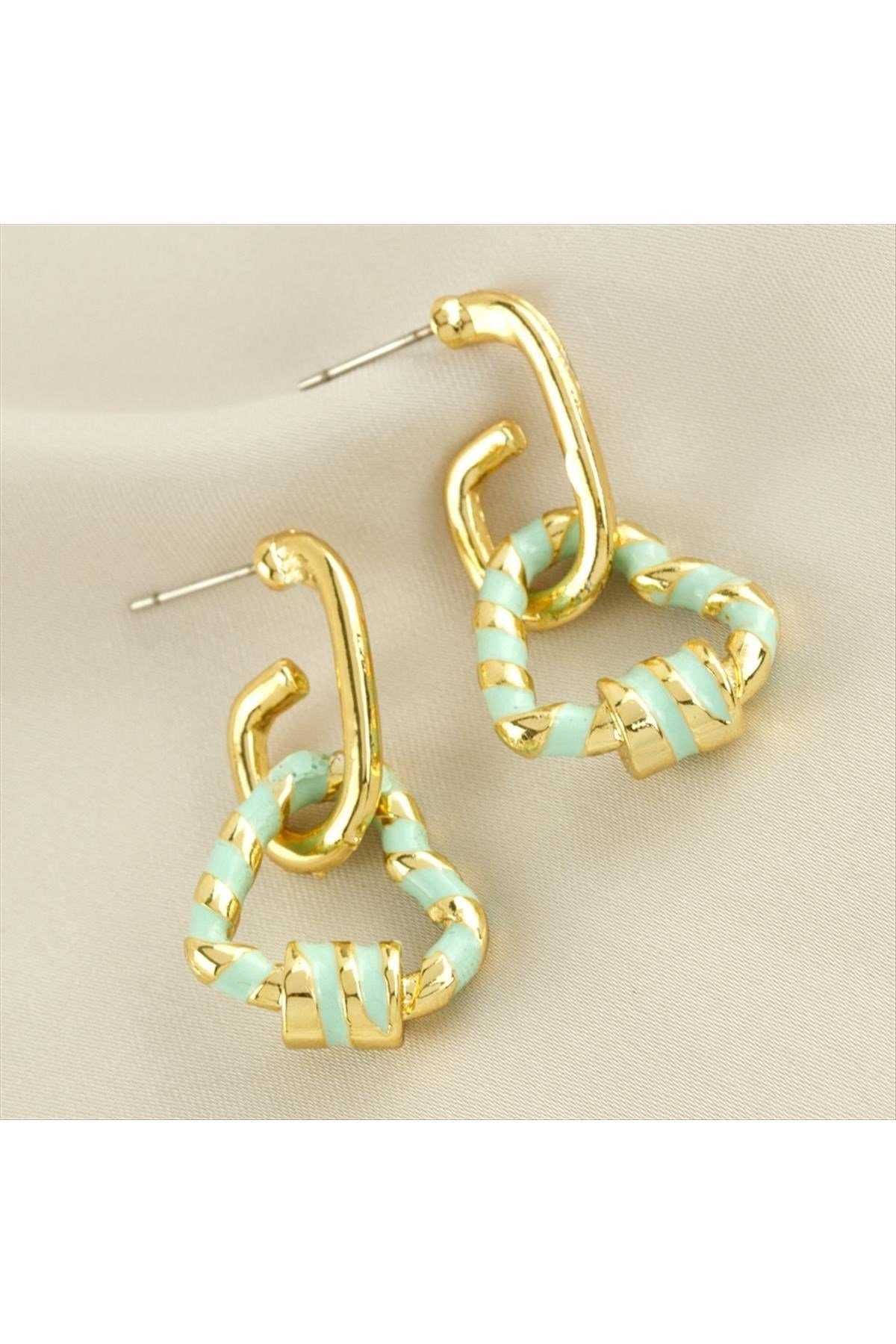 Kalp Mineli Küpe 3 cm Küçük