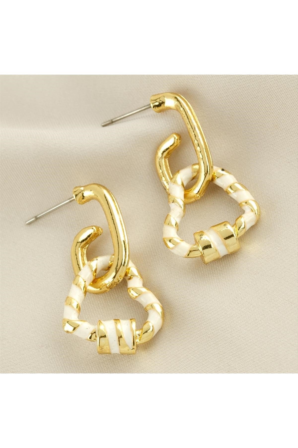 Kalp Mineli Küpe 3 cm Küçük