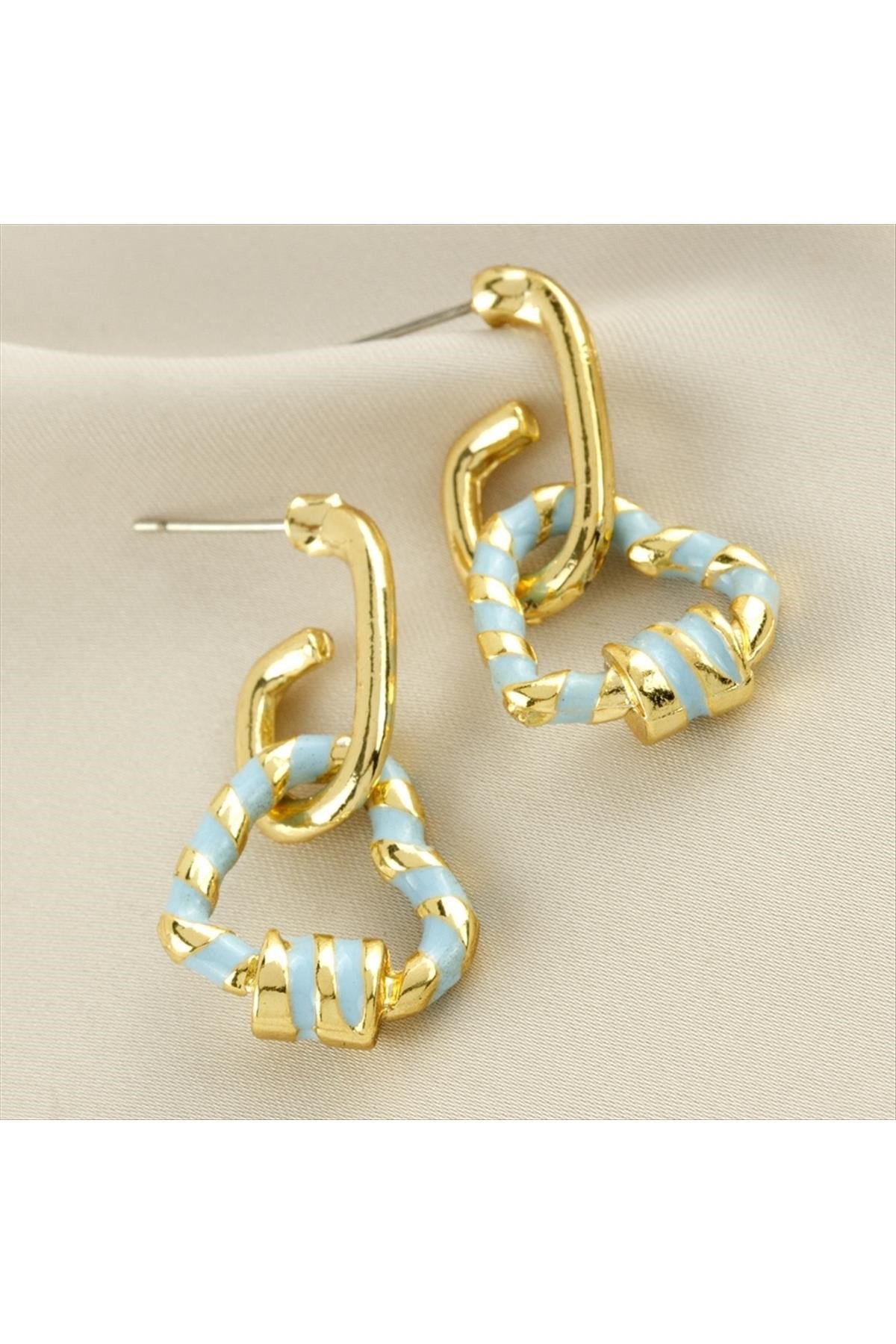 Kalp Mineli Küpe 3 cm Küçük