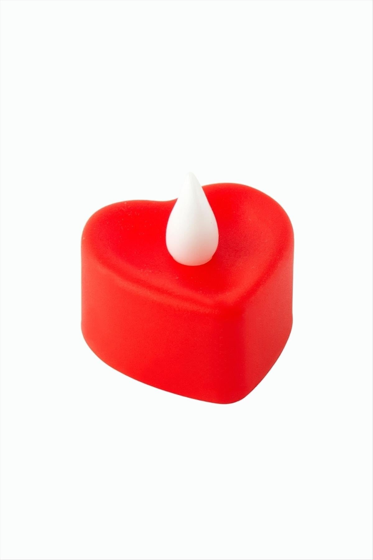 Kalp Şekilli Işıklı Mum 4 cm
