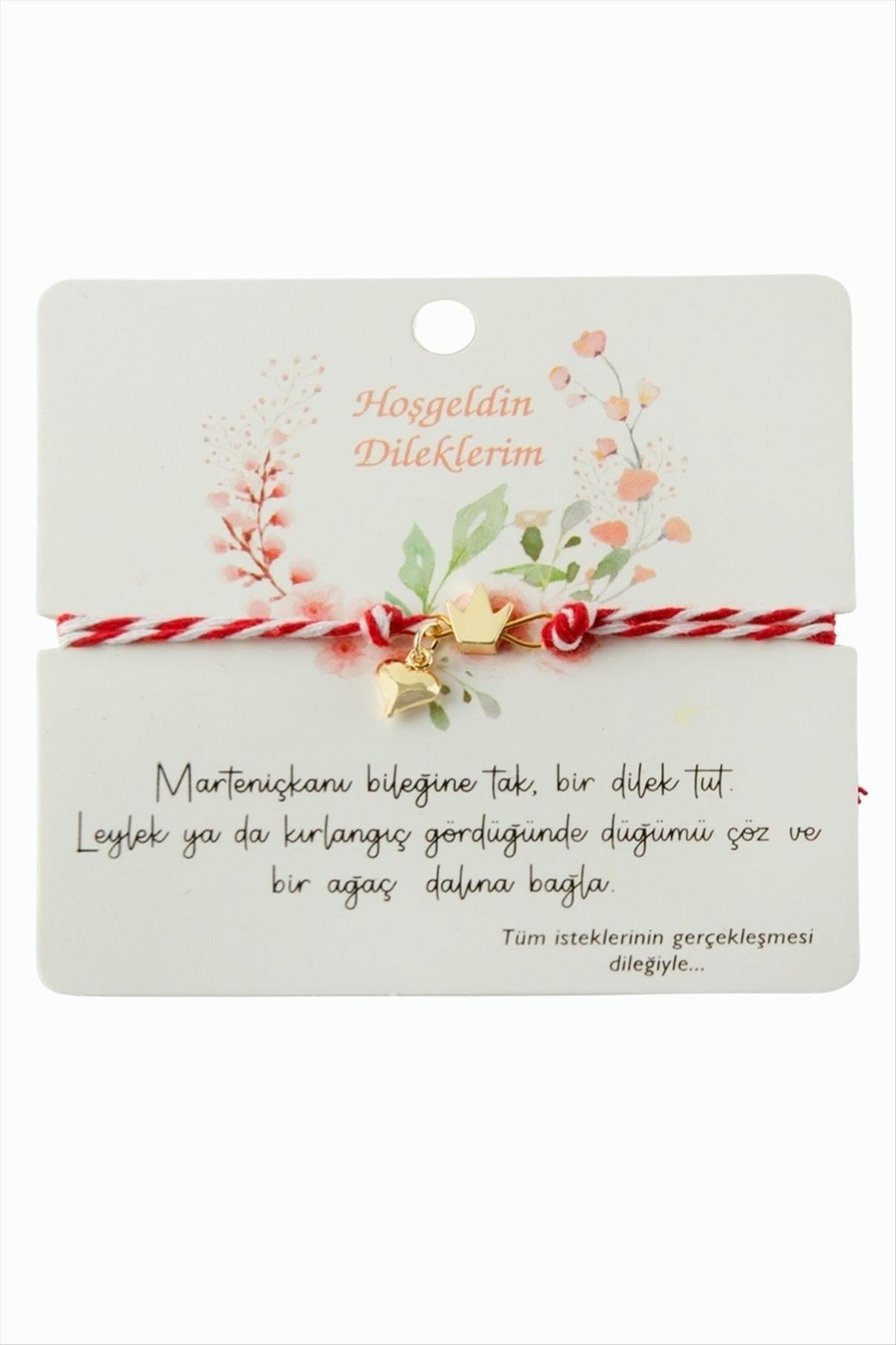 Kalp Taç Marteniçka İp Bileklik