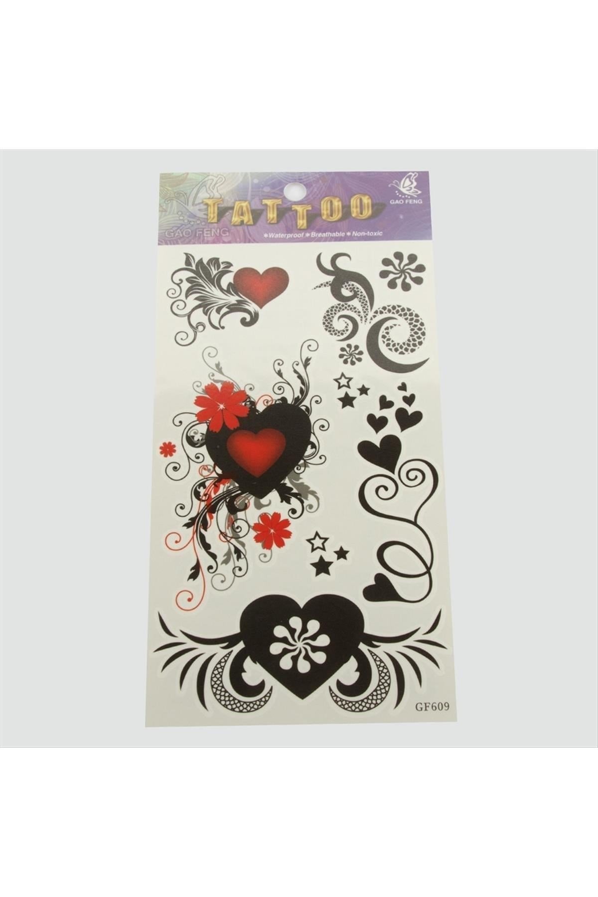 Kalp Tattoo Dövme Sticker