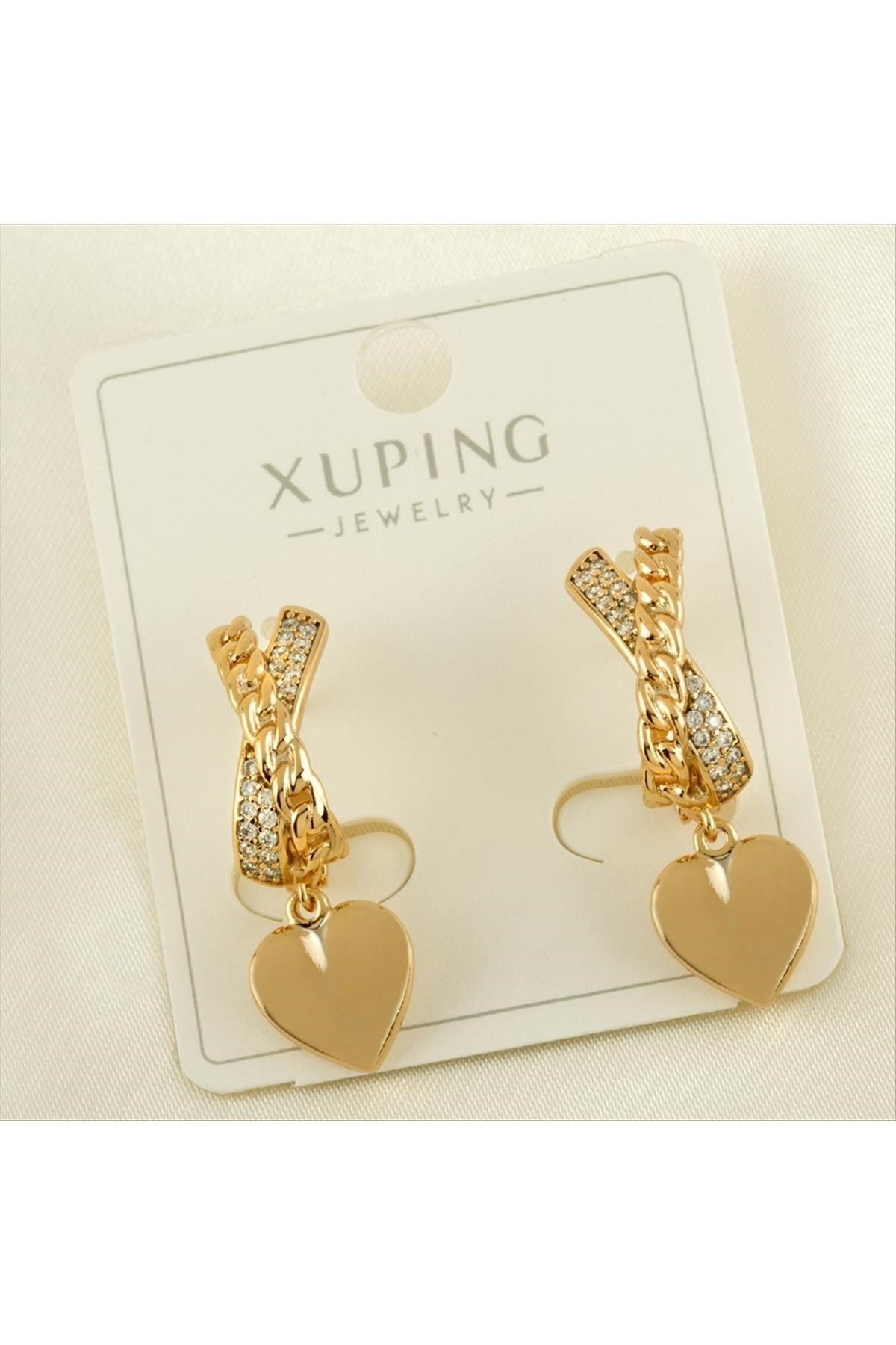 Kalp Xuping Lüks Zirkon Taşlı Küpe