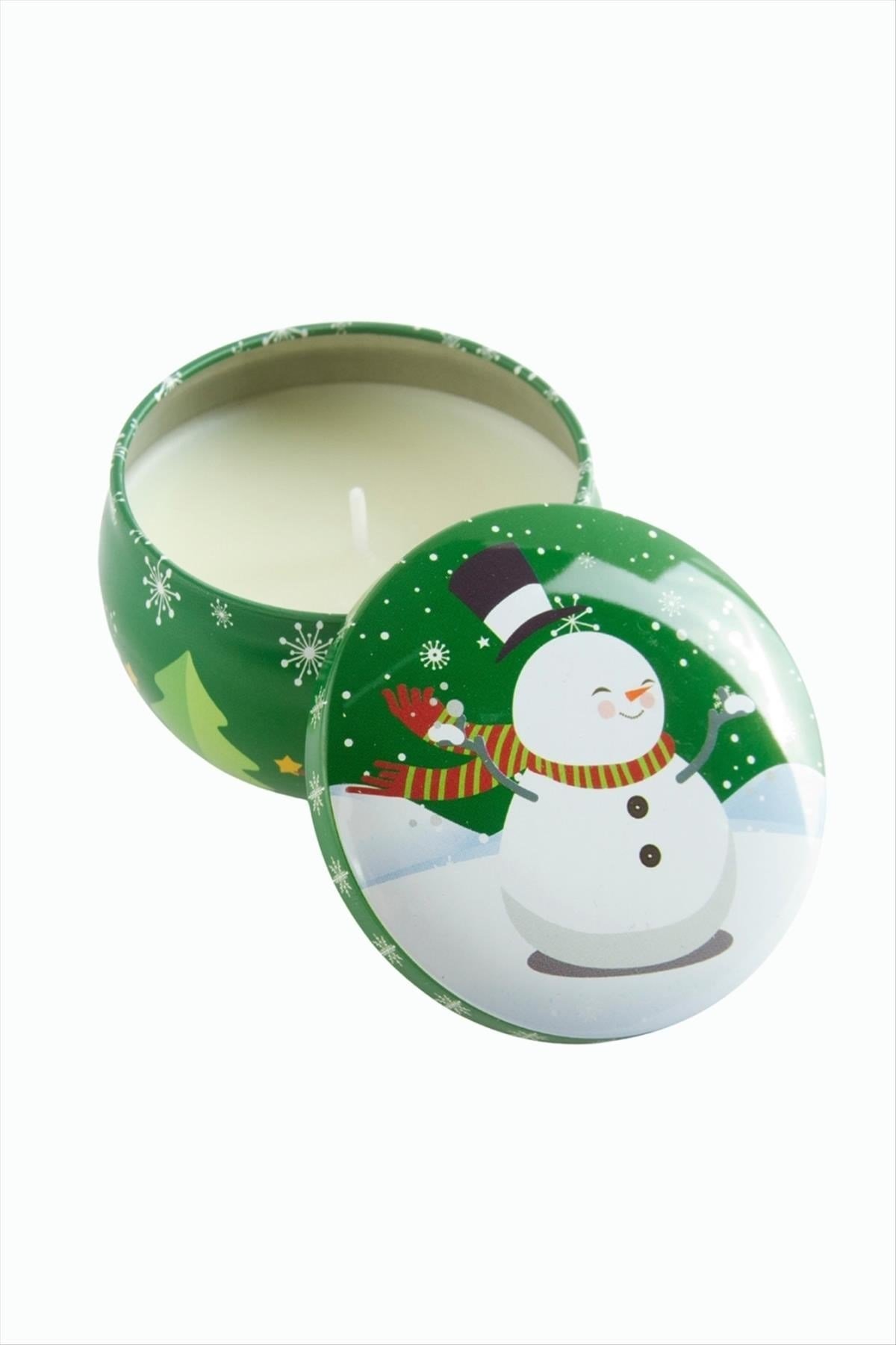 Kardan Adam Yılbaşı Kapaklı Mum 6 cm