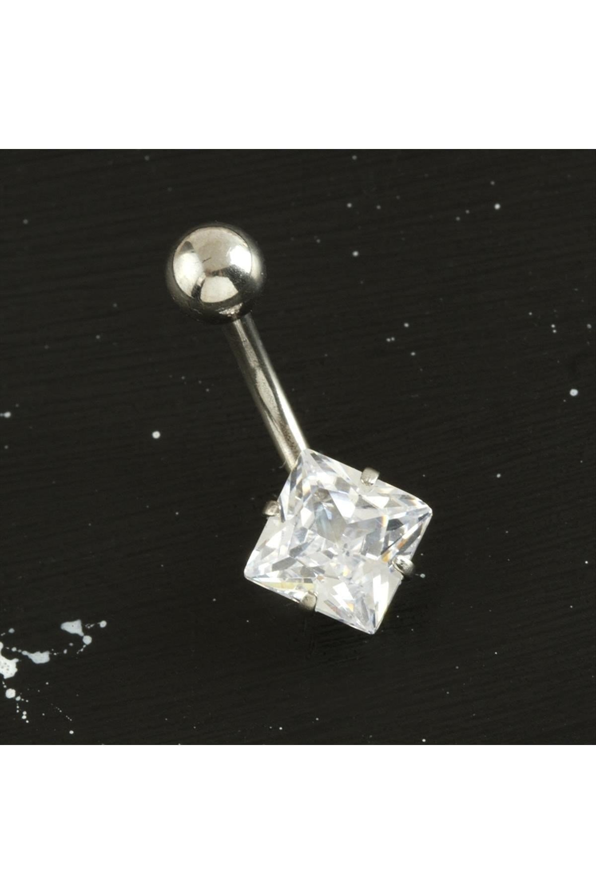 Kare Çelik Göbek Piercing