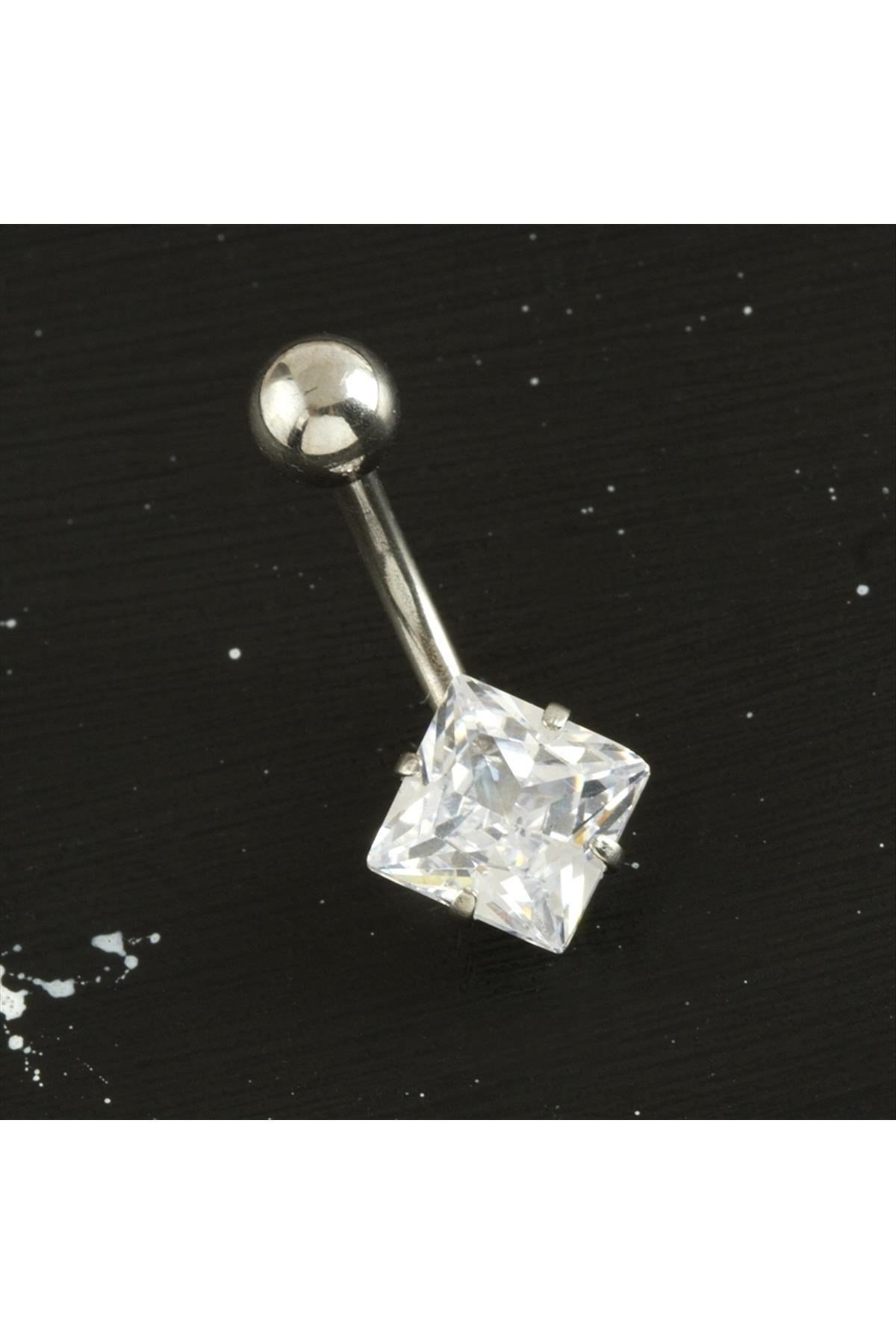 Kare Çelik Göbek Piercing