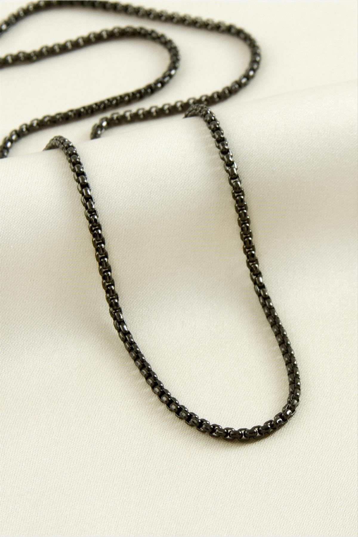 Kare Zincir Çelik Kolye 45 cm