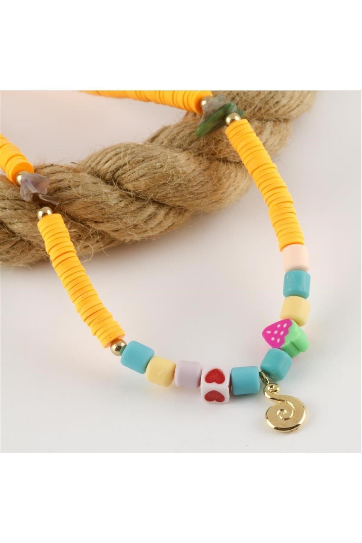 Karışık Figürlü Boncuk Fimo Kolye