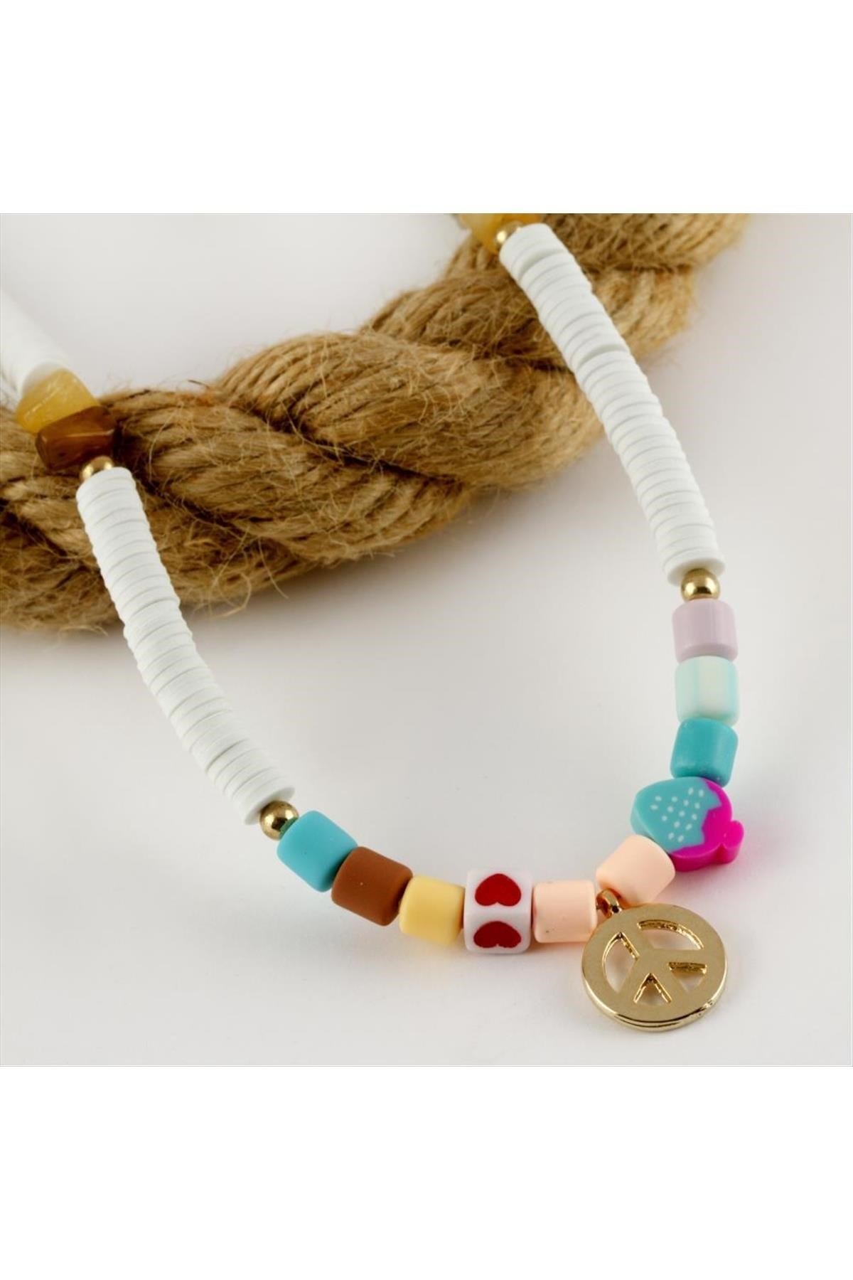 Karışık Figürlü Boncuk Fimo Kolye