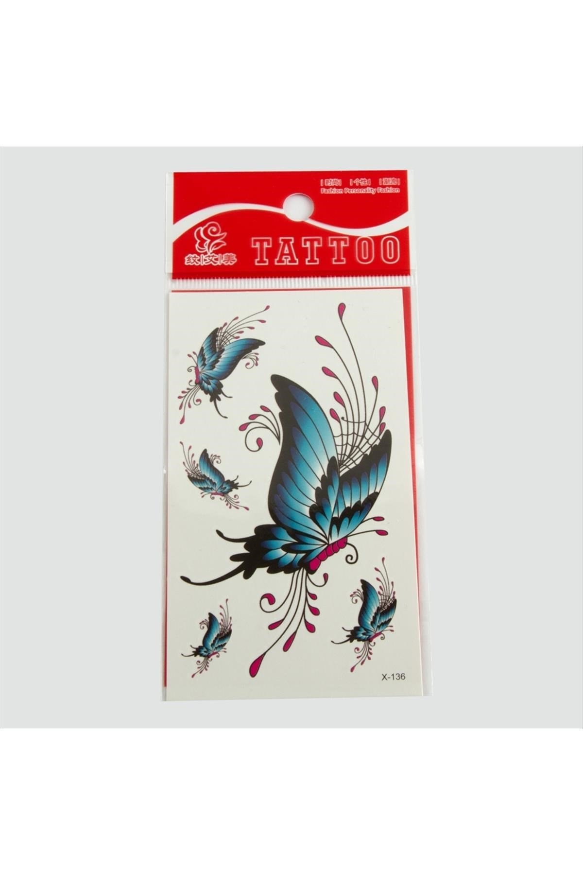 Kelebek Tattoo Dövme Sticker Küçük