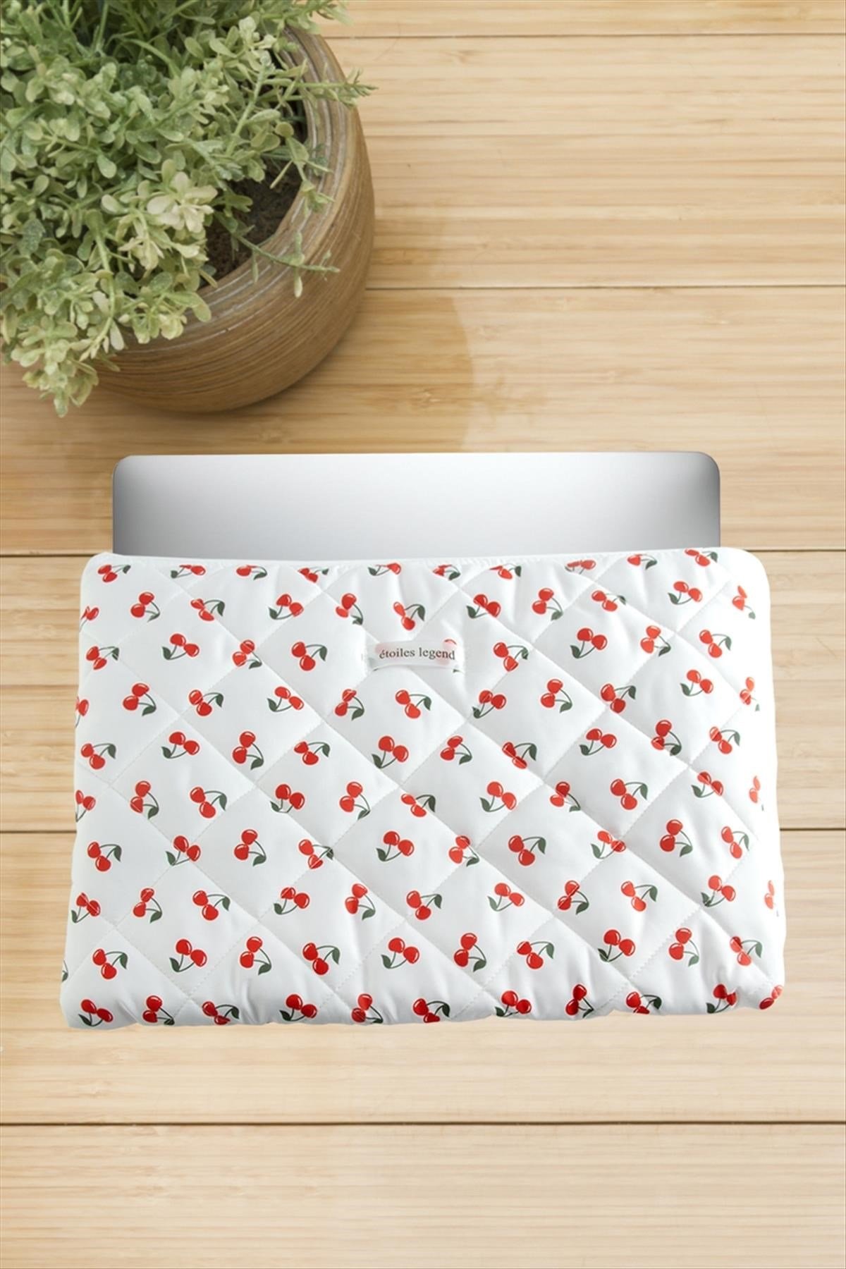 Kiraz Desenli Labtop Bilgisayar Çantası 13*14 inç