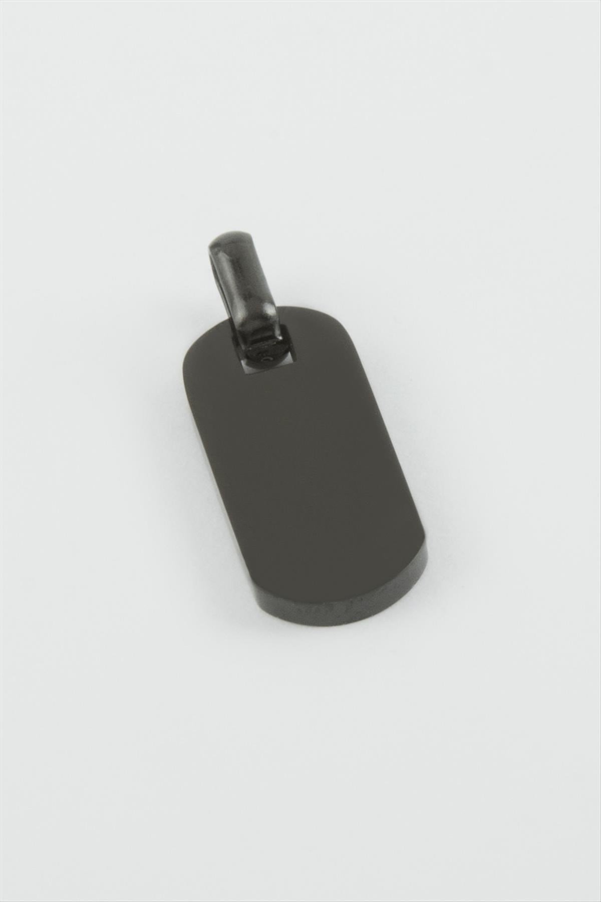 Künye İsim Yazılabilir Çelik Kolye Ucu 1*2 cm