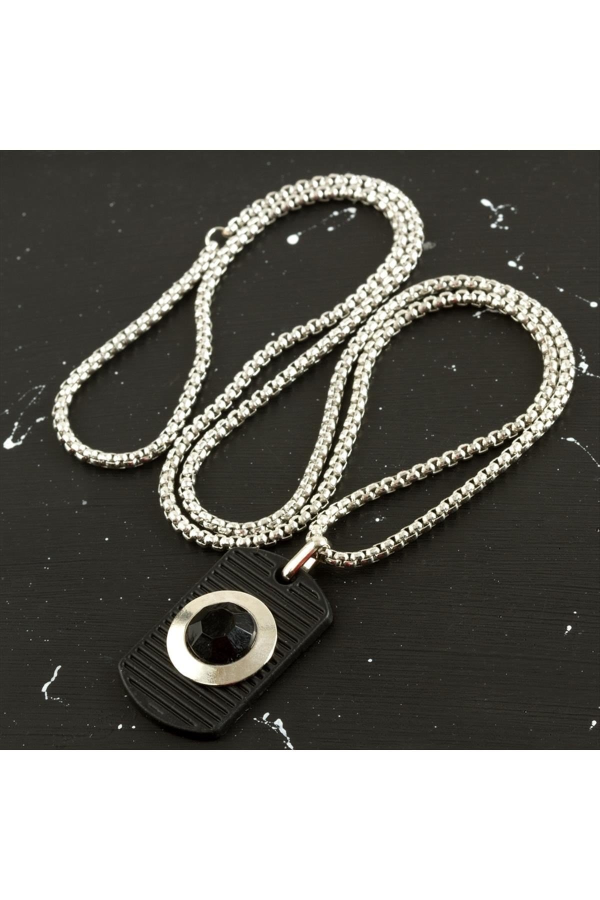 Künye Şekilli Metal Erkek Kolye