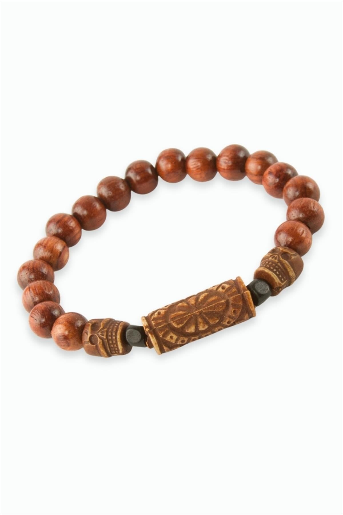 Kuru Kafa Bambu Ahşap Bileklik 8 mm