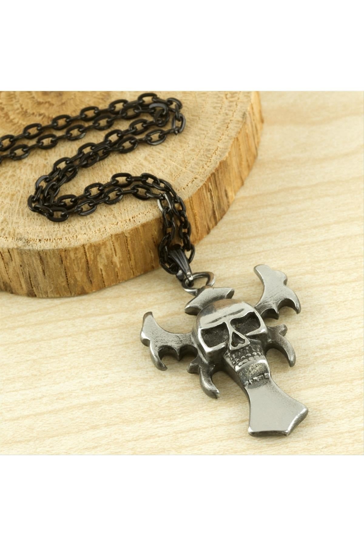 Kuru Kafa Metal Erkek Kolye