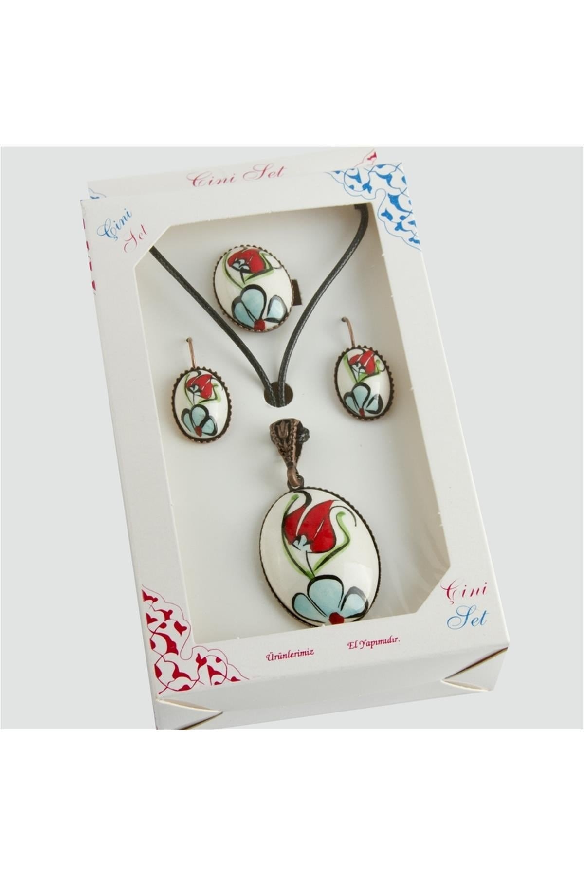 Lale Çini Set Kolye