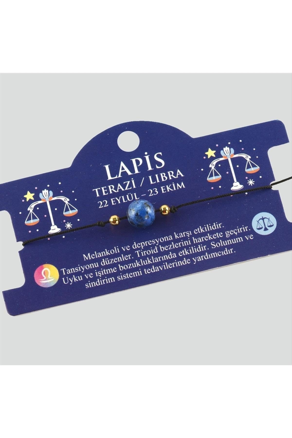 Lapis Doğal Taşlı Terazi Burç Bileklik