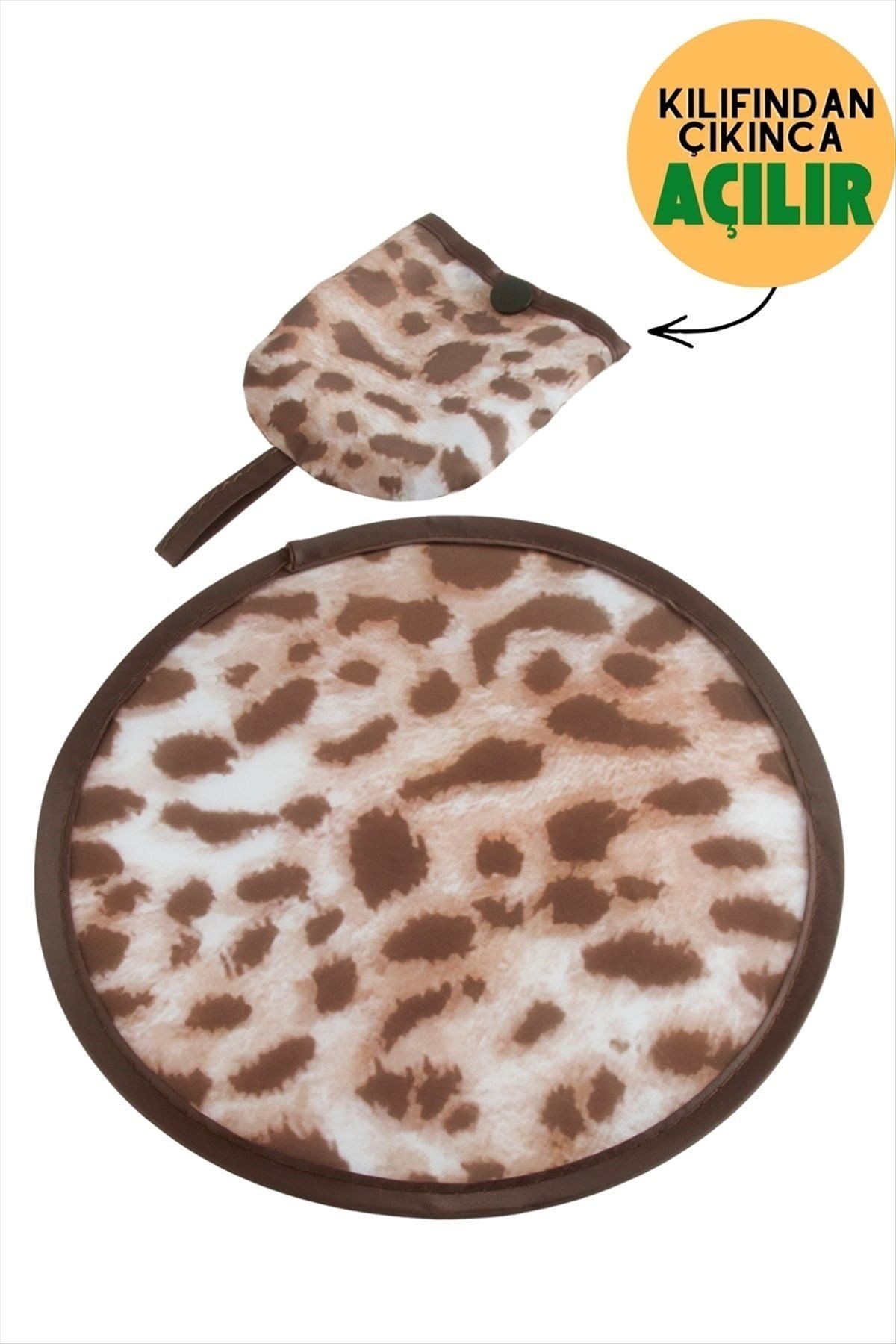 Leopar Desenli Kore Yelpaze