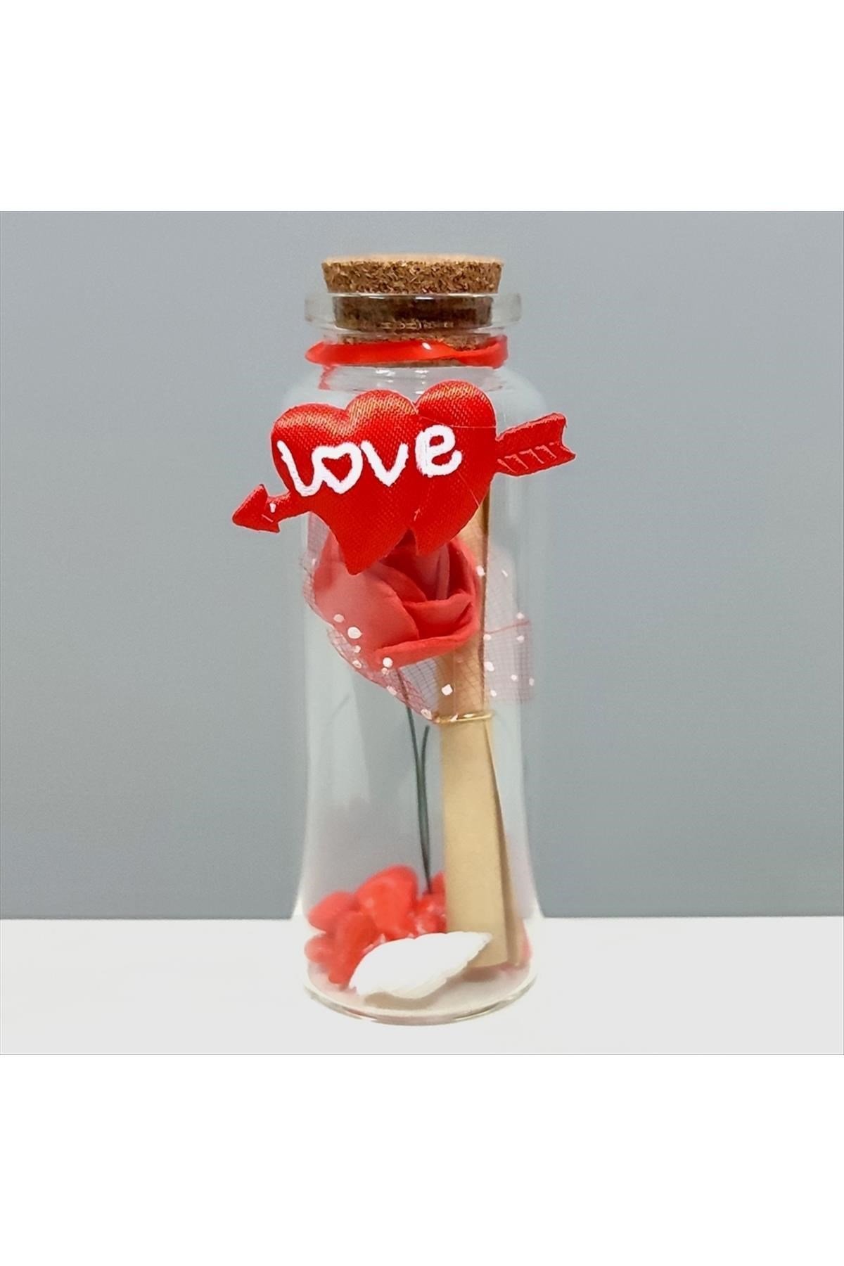 Love Yazılı Gül Dilek Şişesi 1 Adet