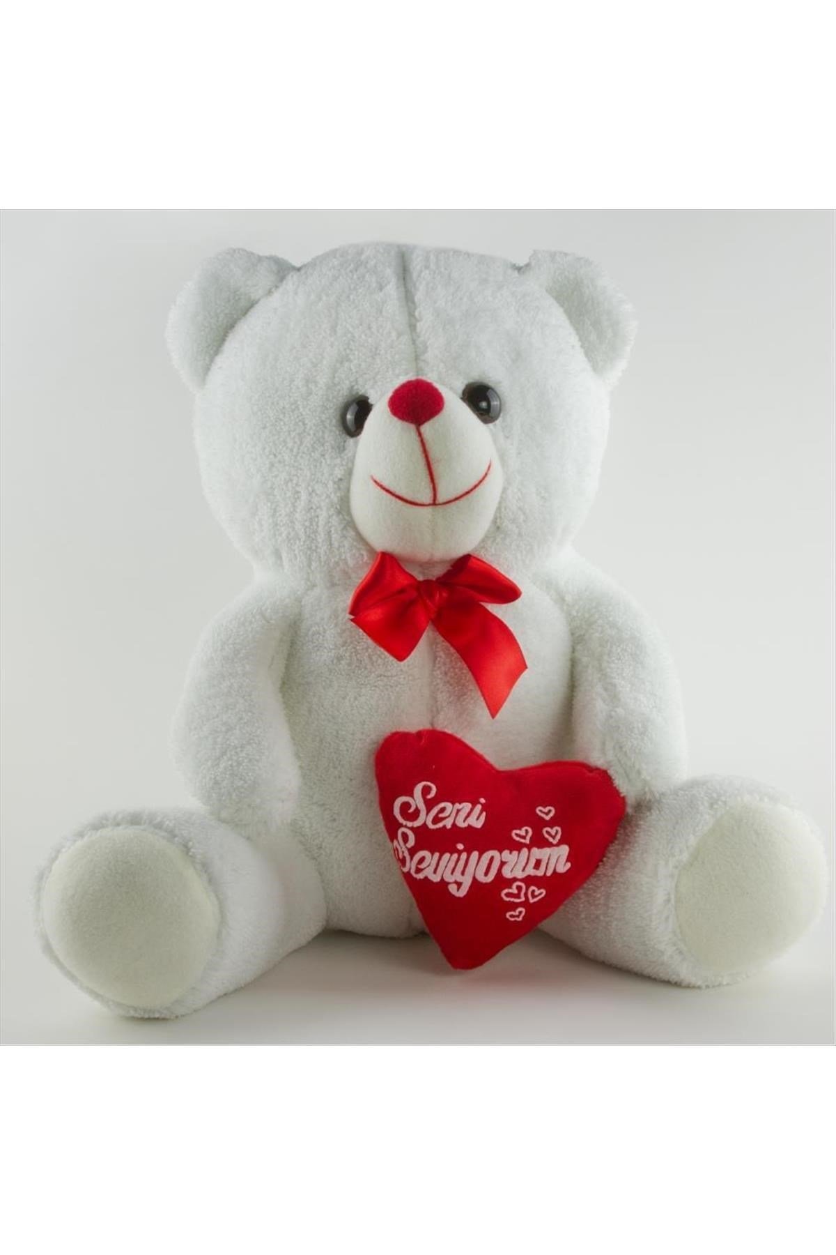 Love Yazılı Kalpli Oturan Peluş Ayıcık 40 cm