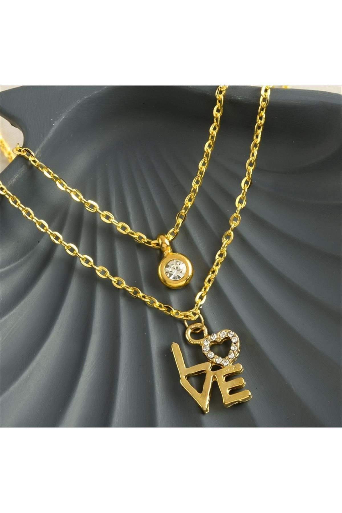 Love Yazılı Yeni Sezon İkili Kolye