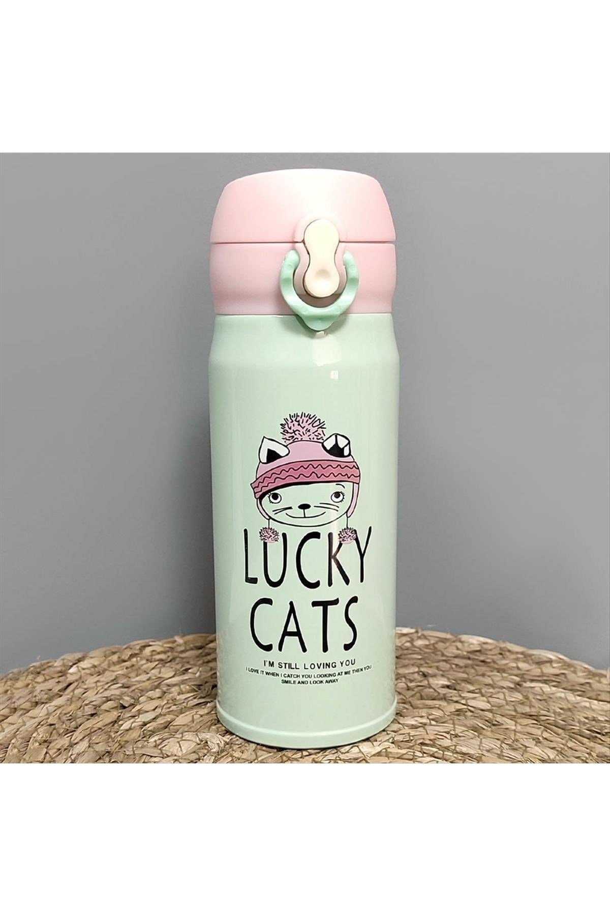Lucky Cats Şanslı Kedi Paslanmaz Çelik Suluk – Termos