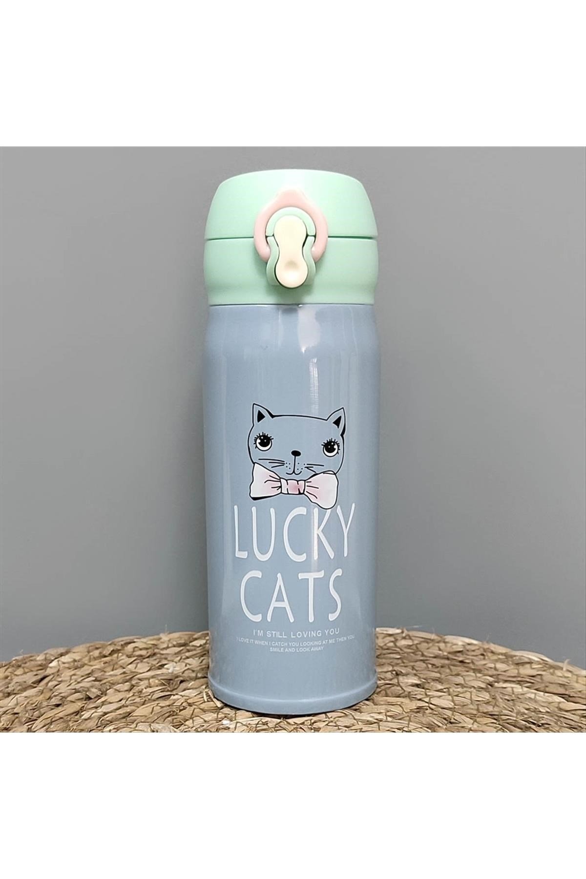 Lucky Cats Şanslı Kedi Paslanmaz Çelik Suluk – Termos