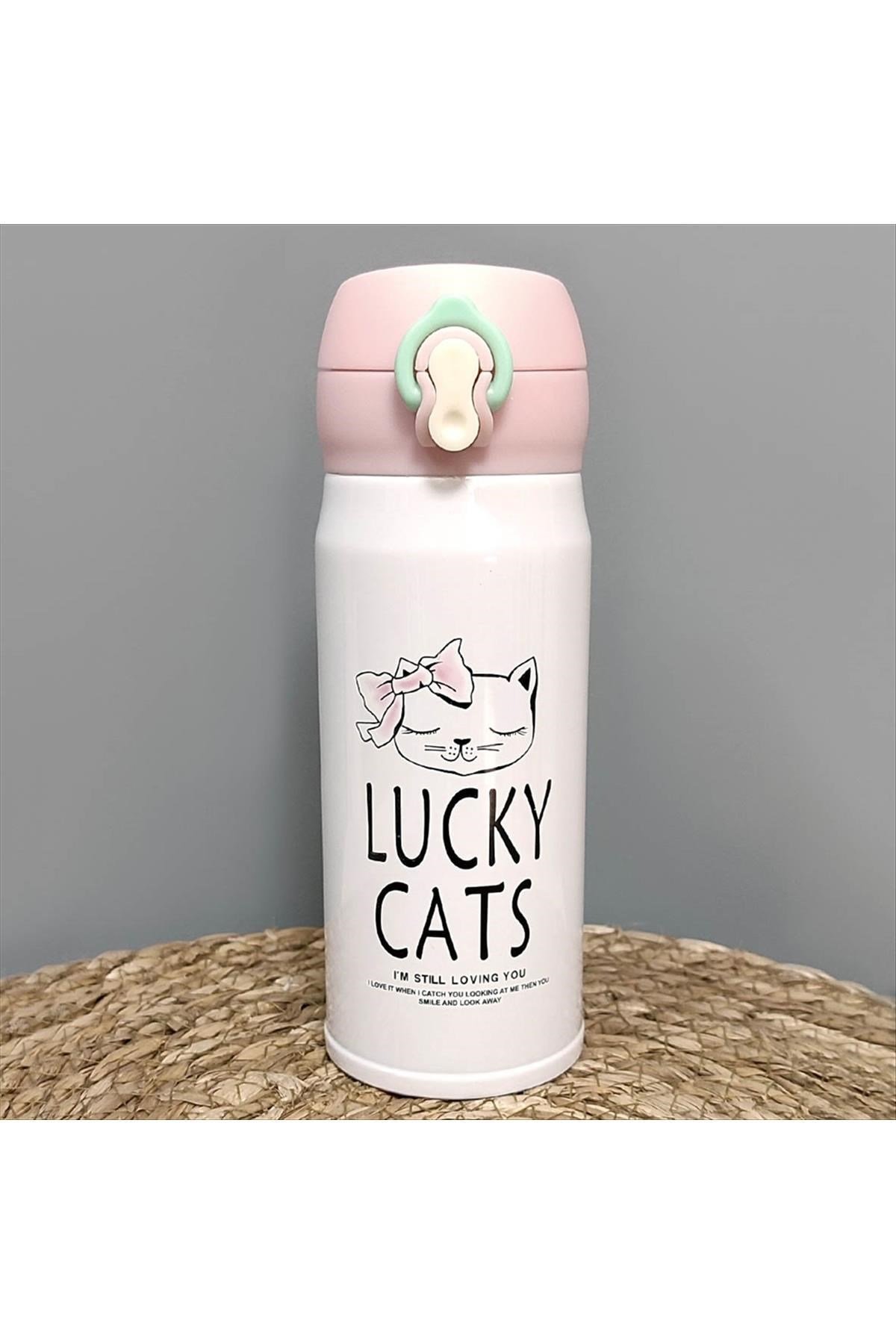 Lucky Cats Şanslı Kedi Paslanmaz Çelik Suluk – Termos