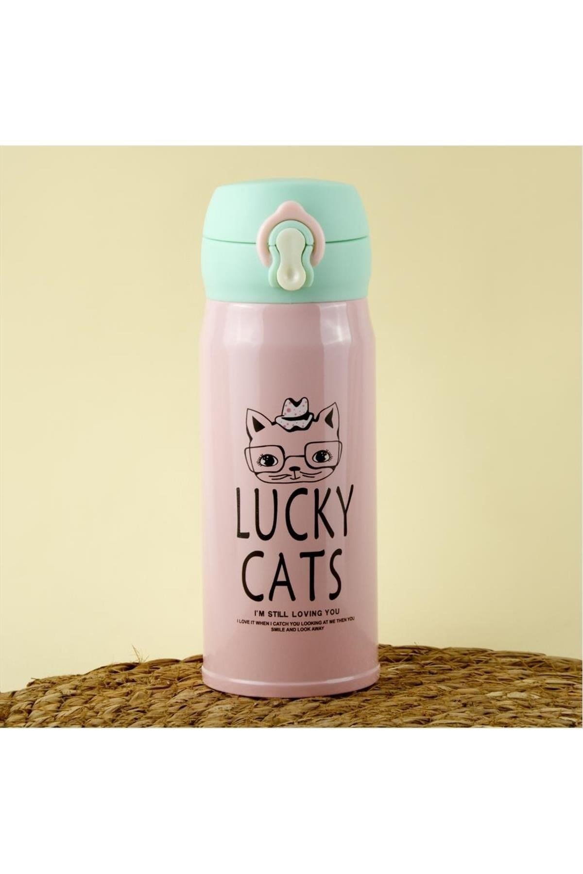 Lucky Cats Şanslı Kedi Paslanmaz Çelik Suluk – Termos