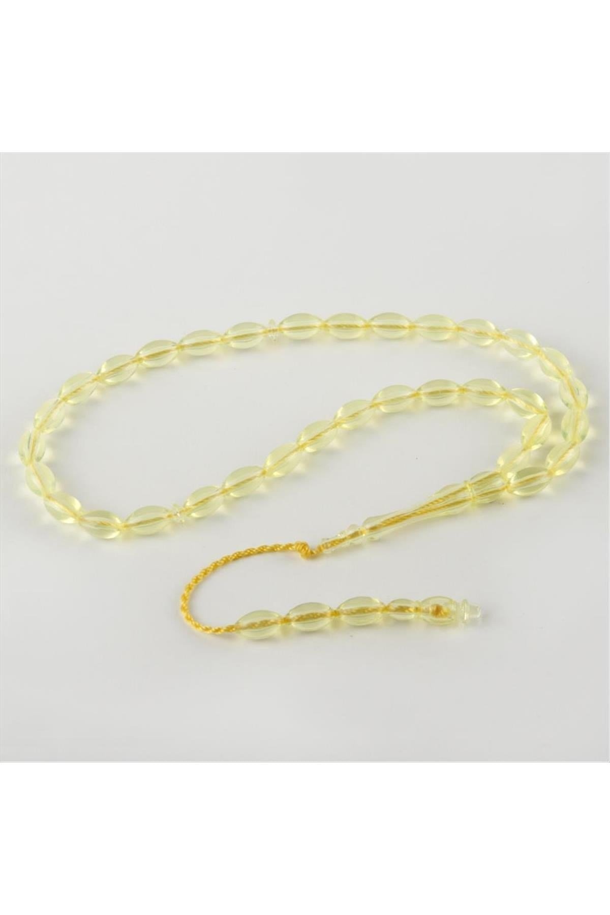 Mısır Kesim Kehribar Görünümlü Tesbih 6*10 mm