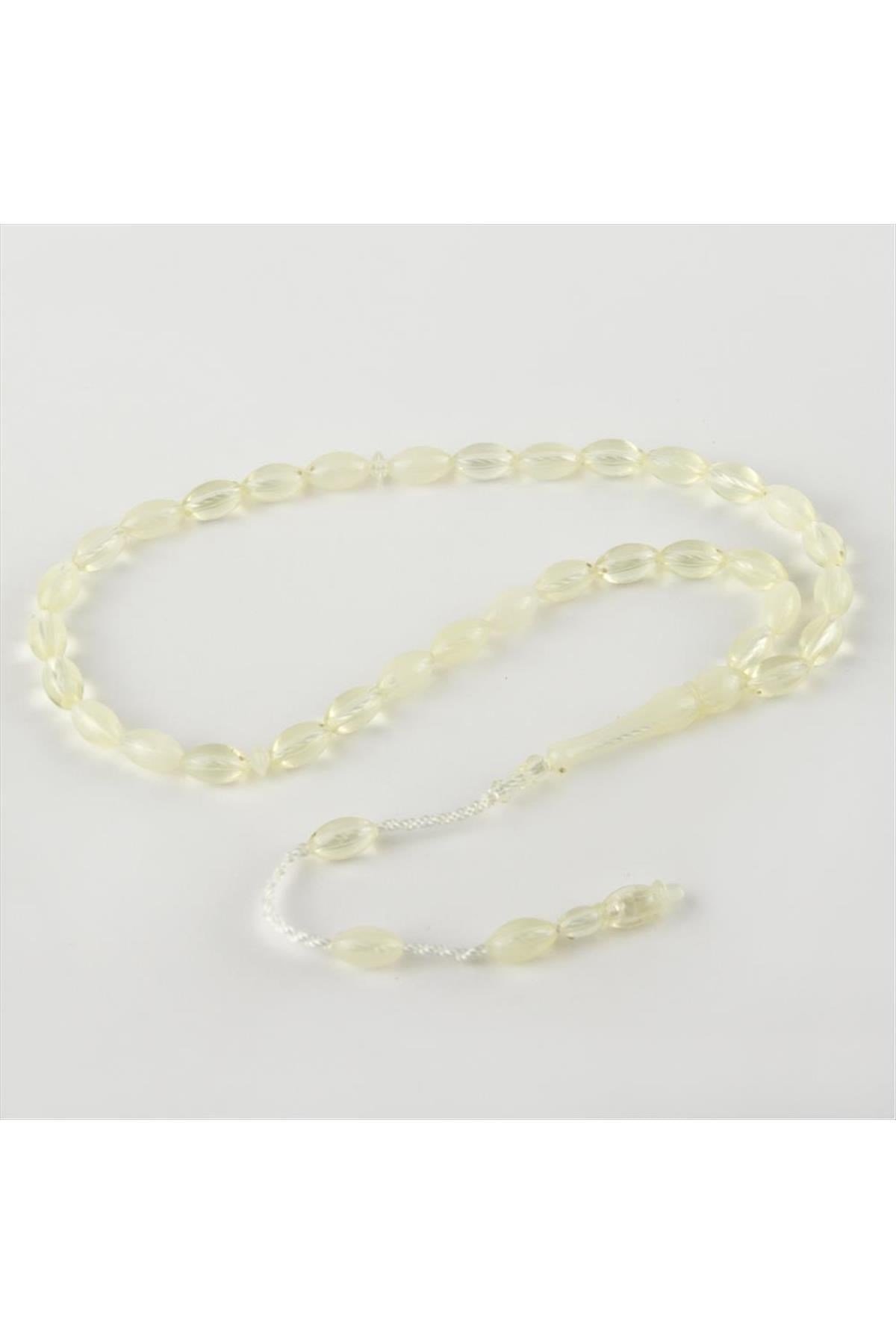 Mısır Kesim Kehribar Görünümlü Tesbih 6*10 mm