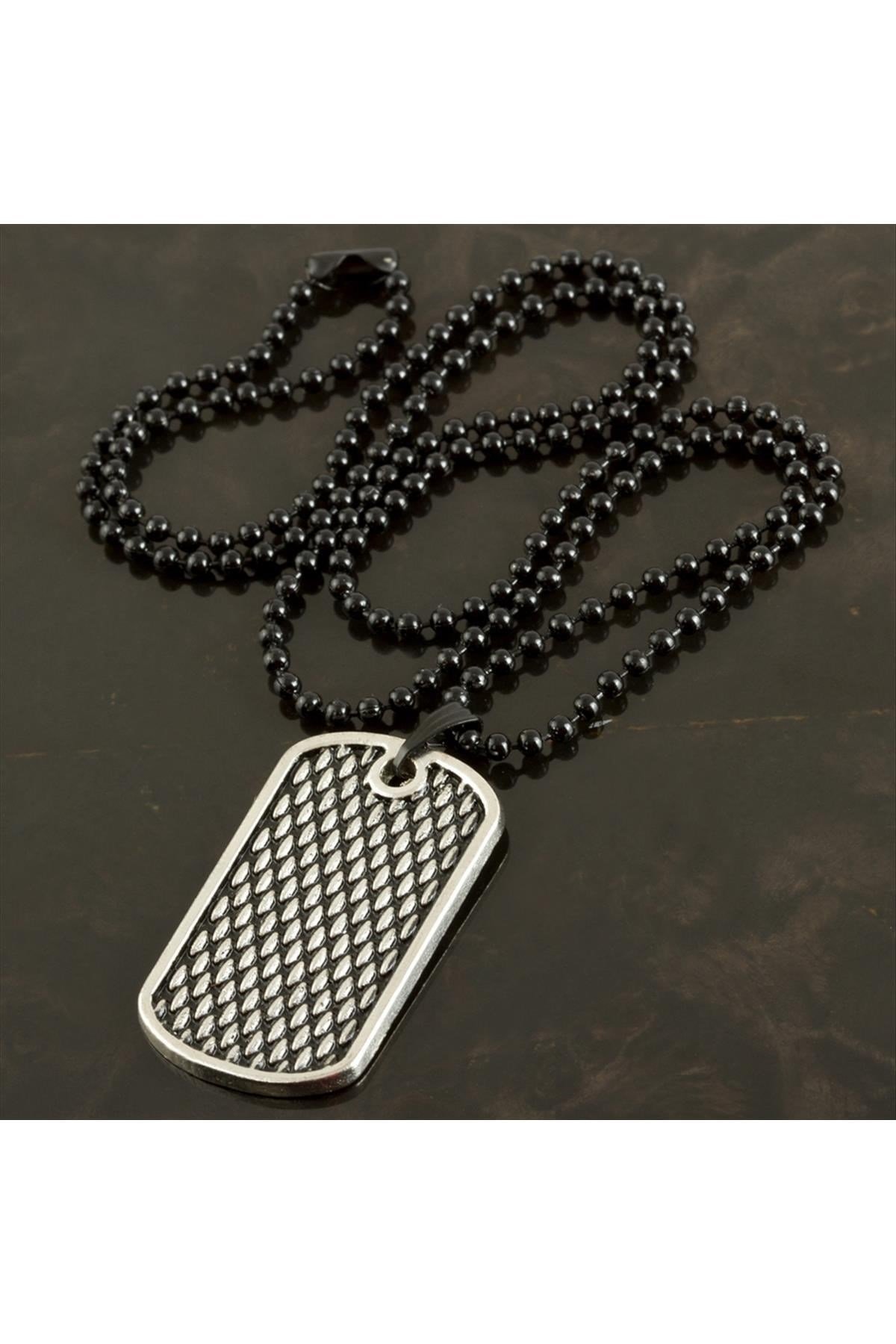 Noktalı Künye Metal Kolye