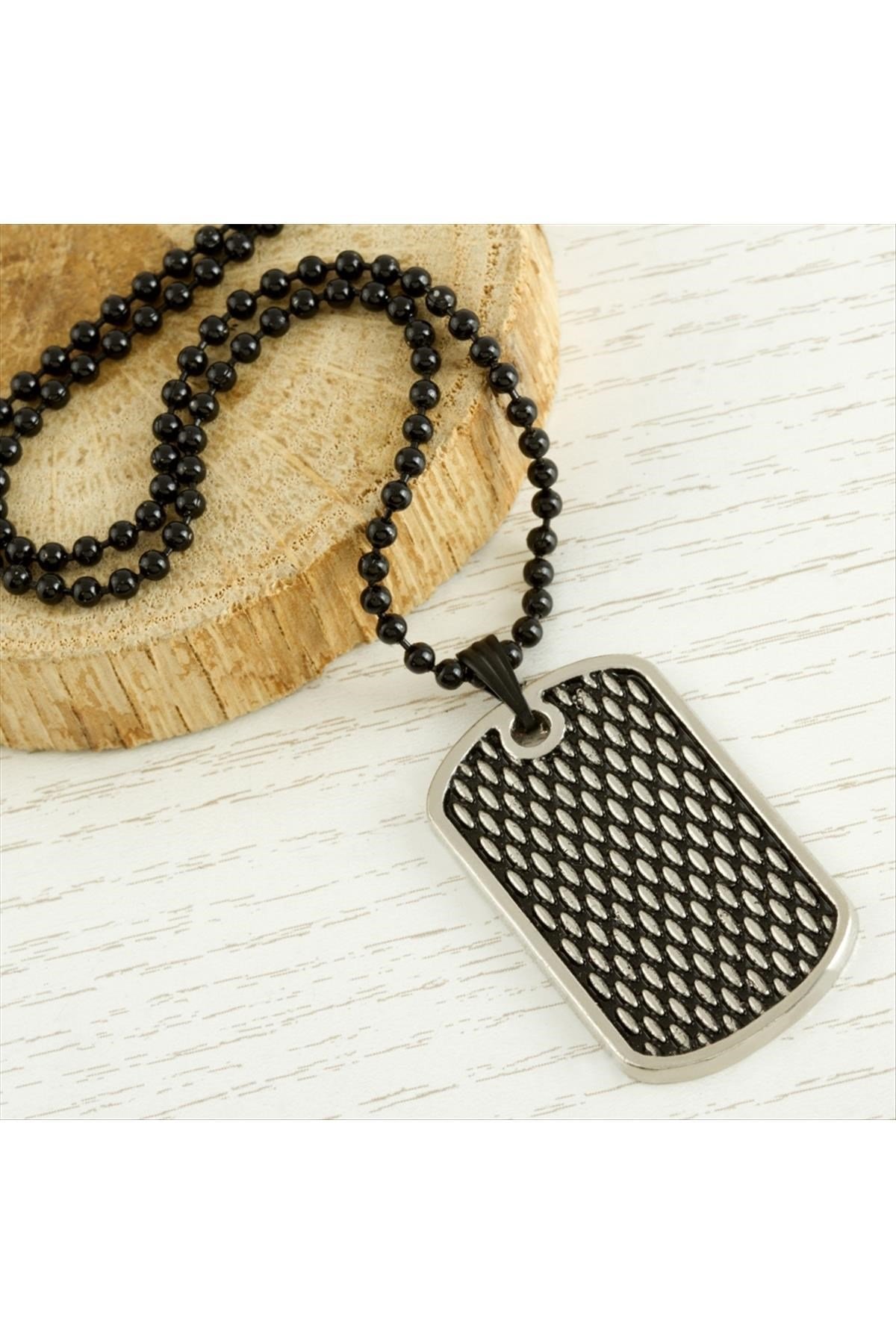 Noktalı Künye Metal Kolye