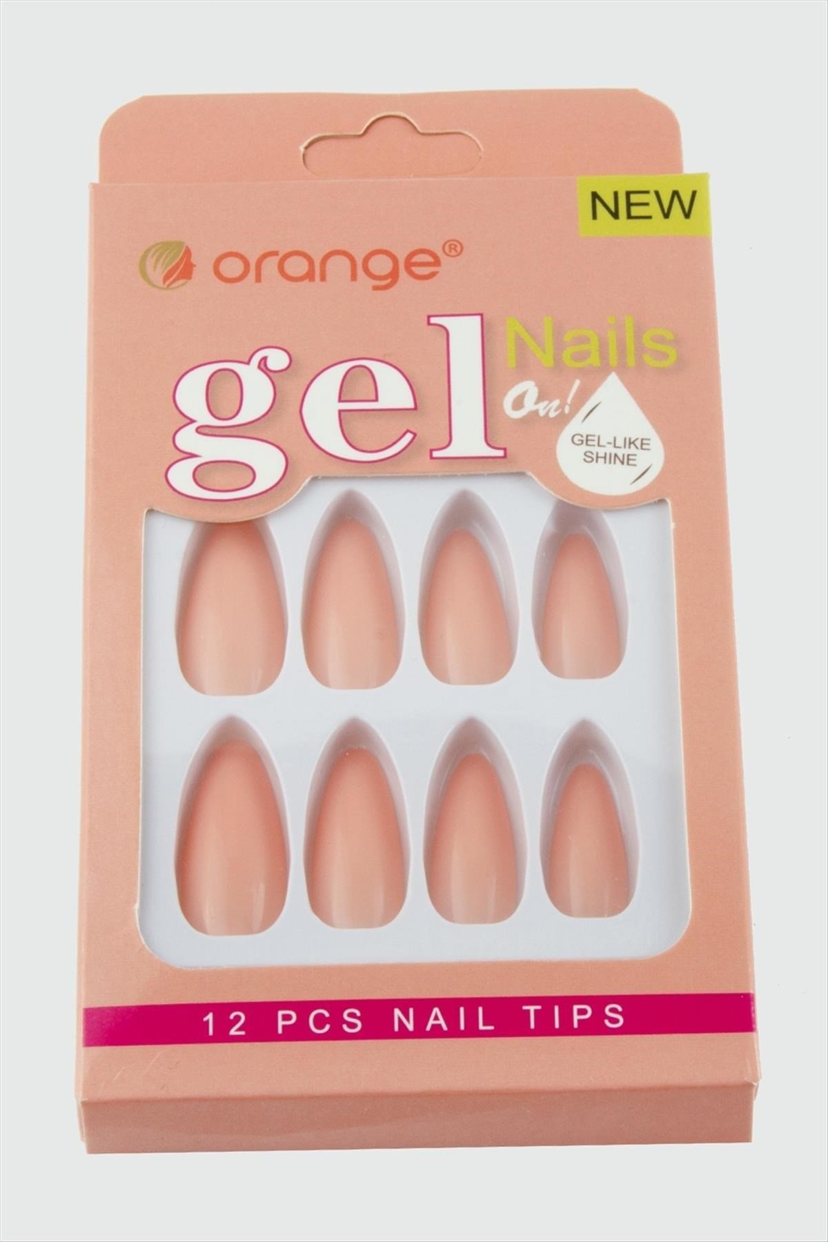 Orange Yapıştırıcılı Jel Takma Tırnak