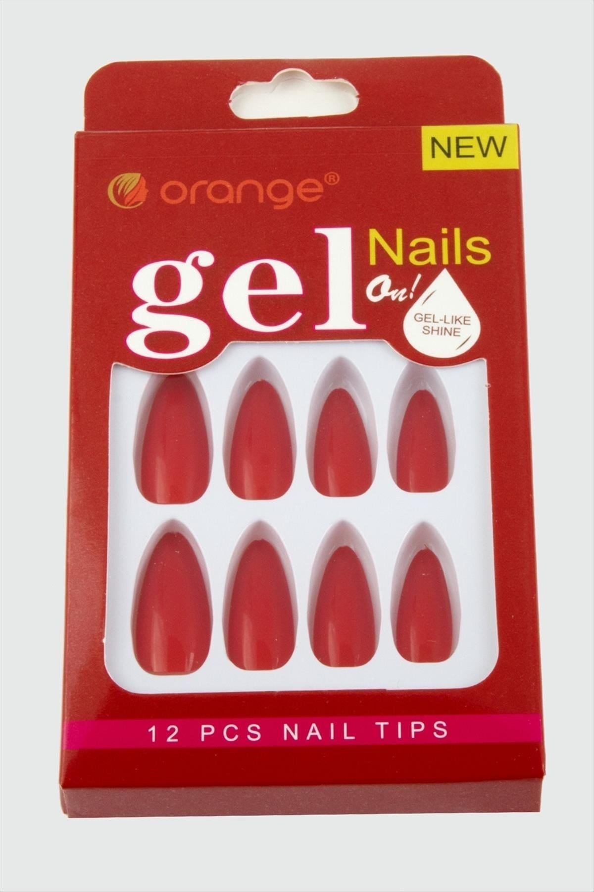 Orange Yapıştırıcılı Jel Takma Tırnak