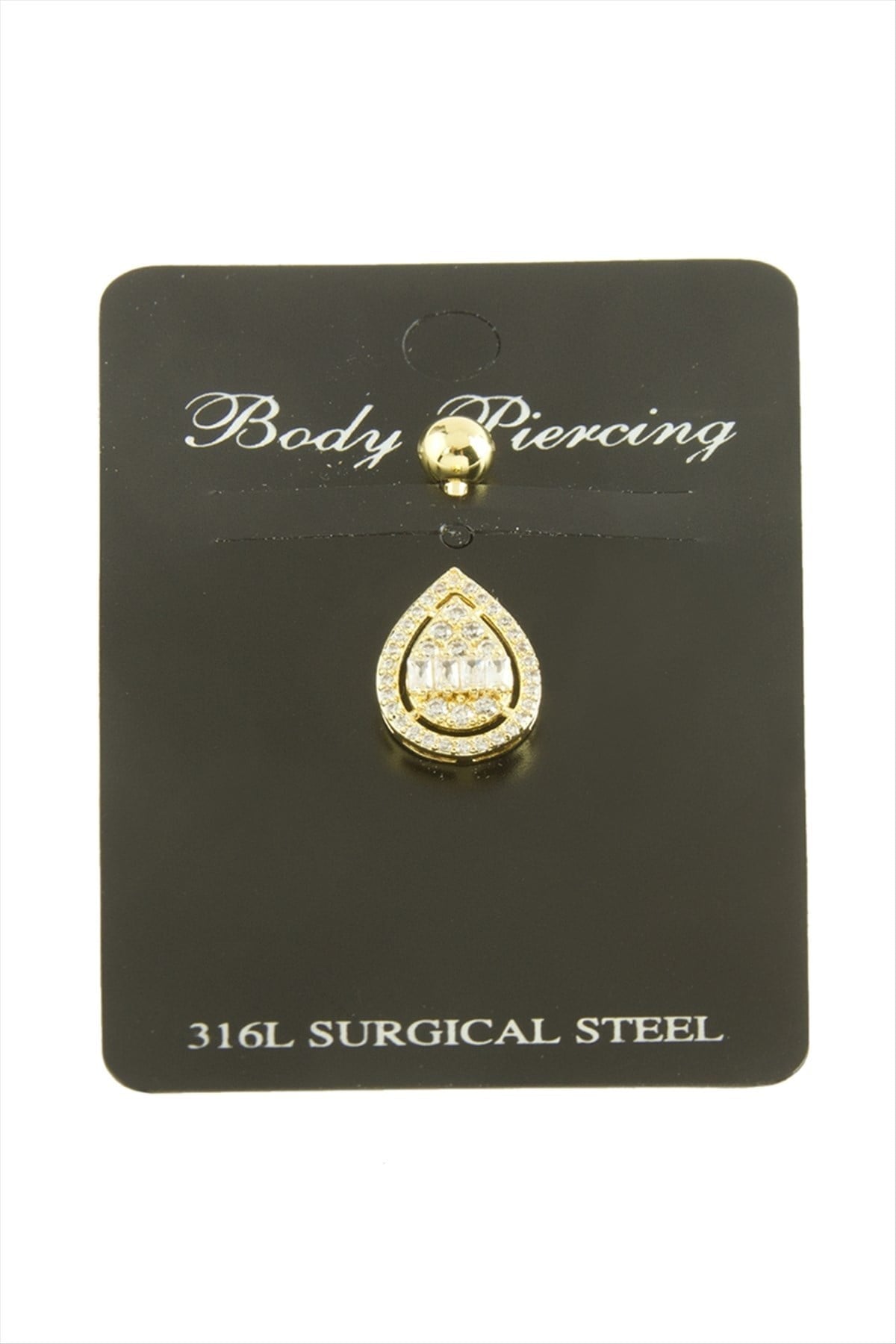 Oval Baget Taşlı Göbek Piercing  1 Adet