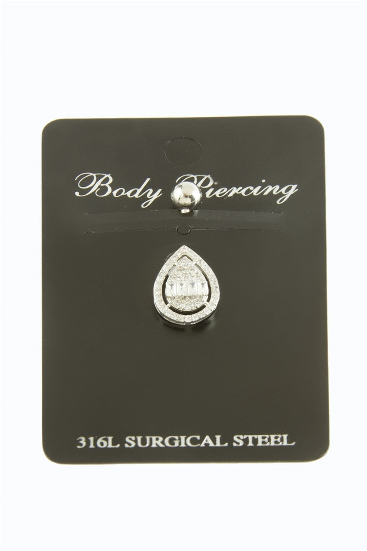 Oval Baget Taşlı Göbek Piercing  1 Adet