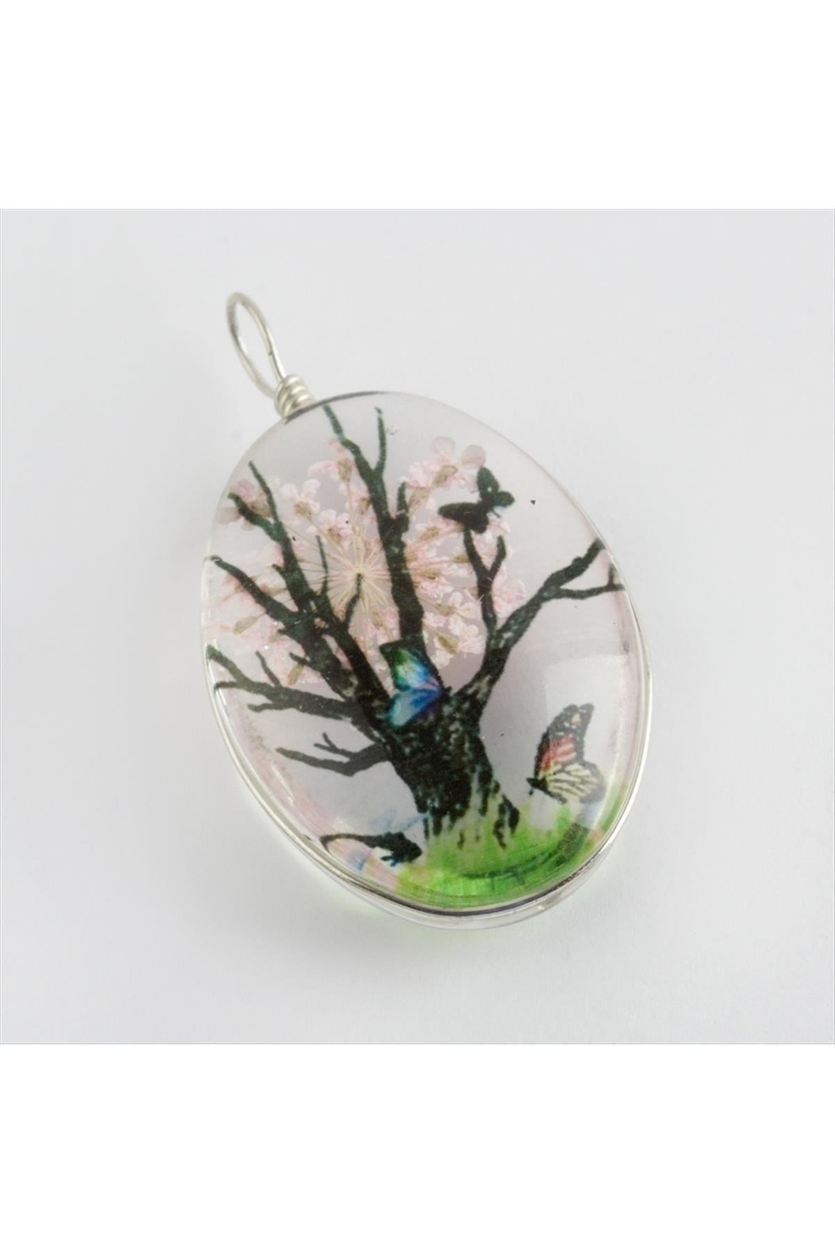 Oval Canlı Kolye Ucu 2,5 cm