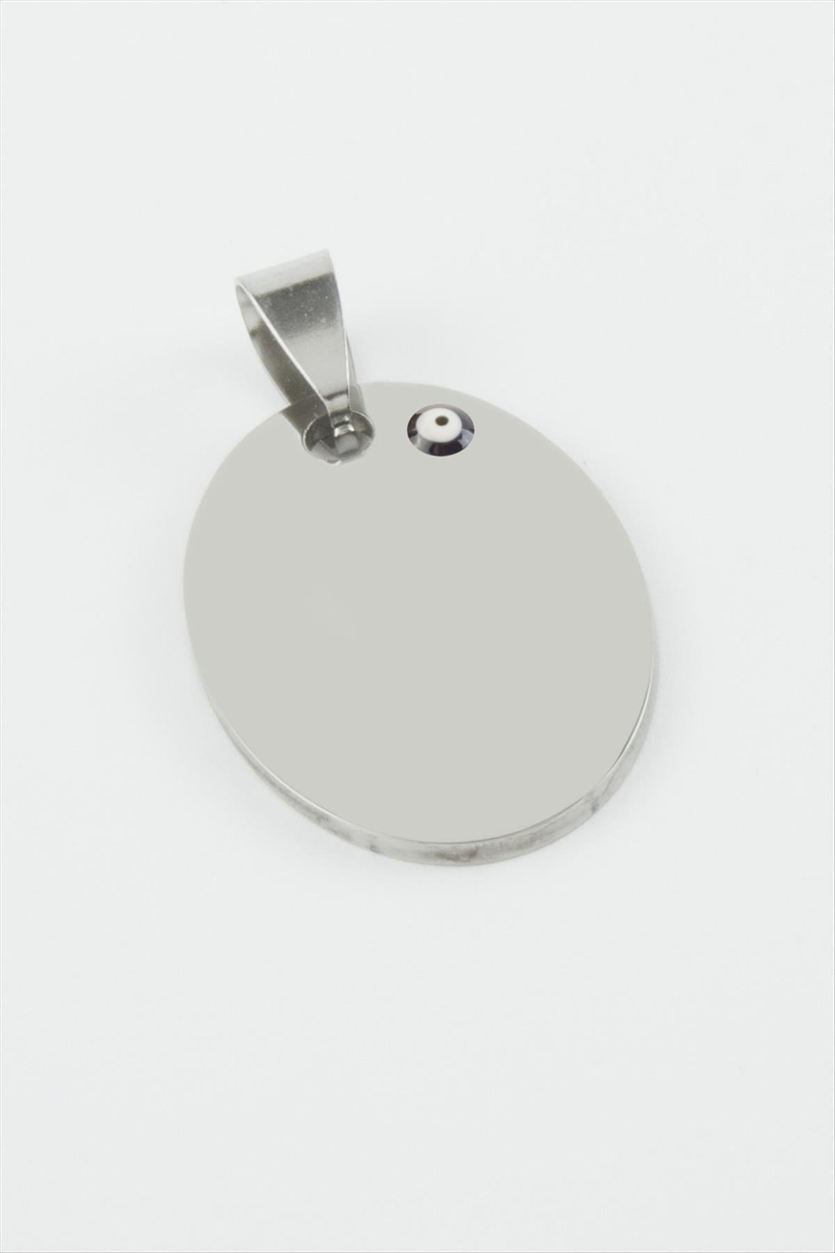 Oval İsim Yazılabilir Çelik Kolye Ucu 2*2,5 cm