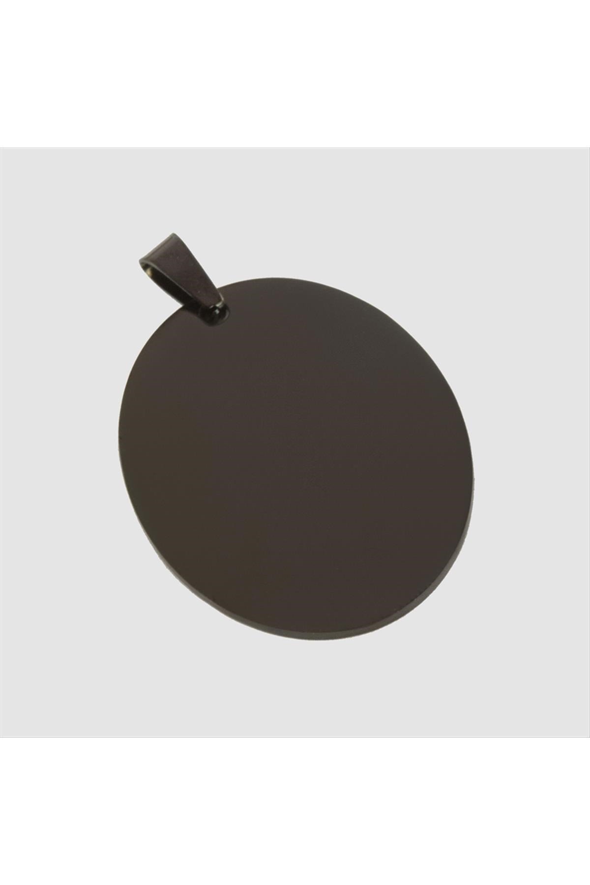 Oval İsim Yazılabilir Çelik Kolye Ucu 3,5 cm