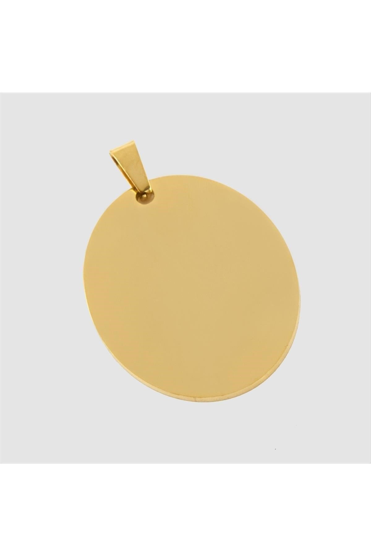 Oval İsim Yazılabilir Çelik Kolye Ucu 3,5 cm
