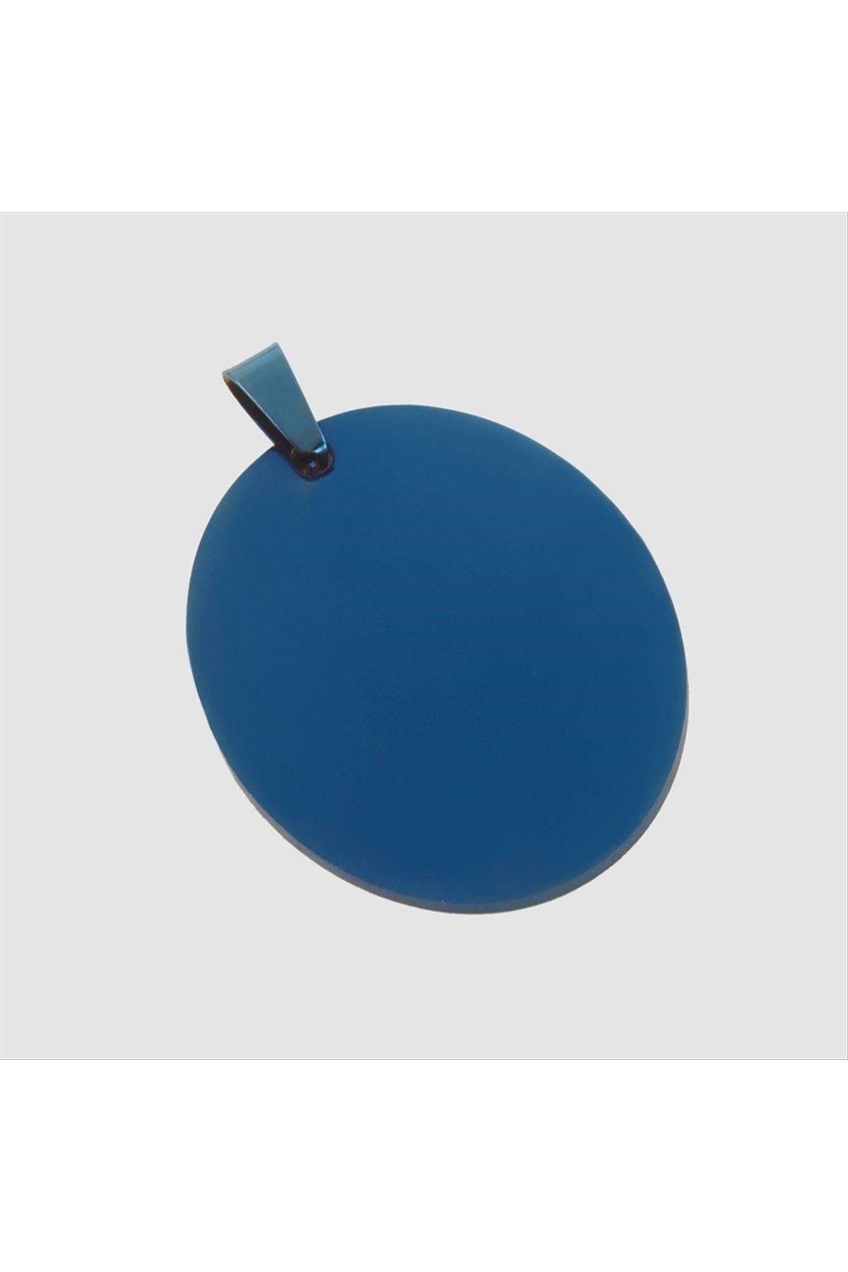 Oval İsim Yazılabilir Çelik Kolye Ucu 3,5 cm