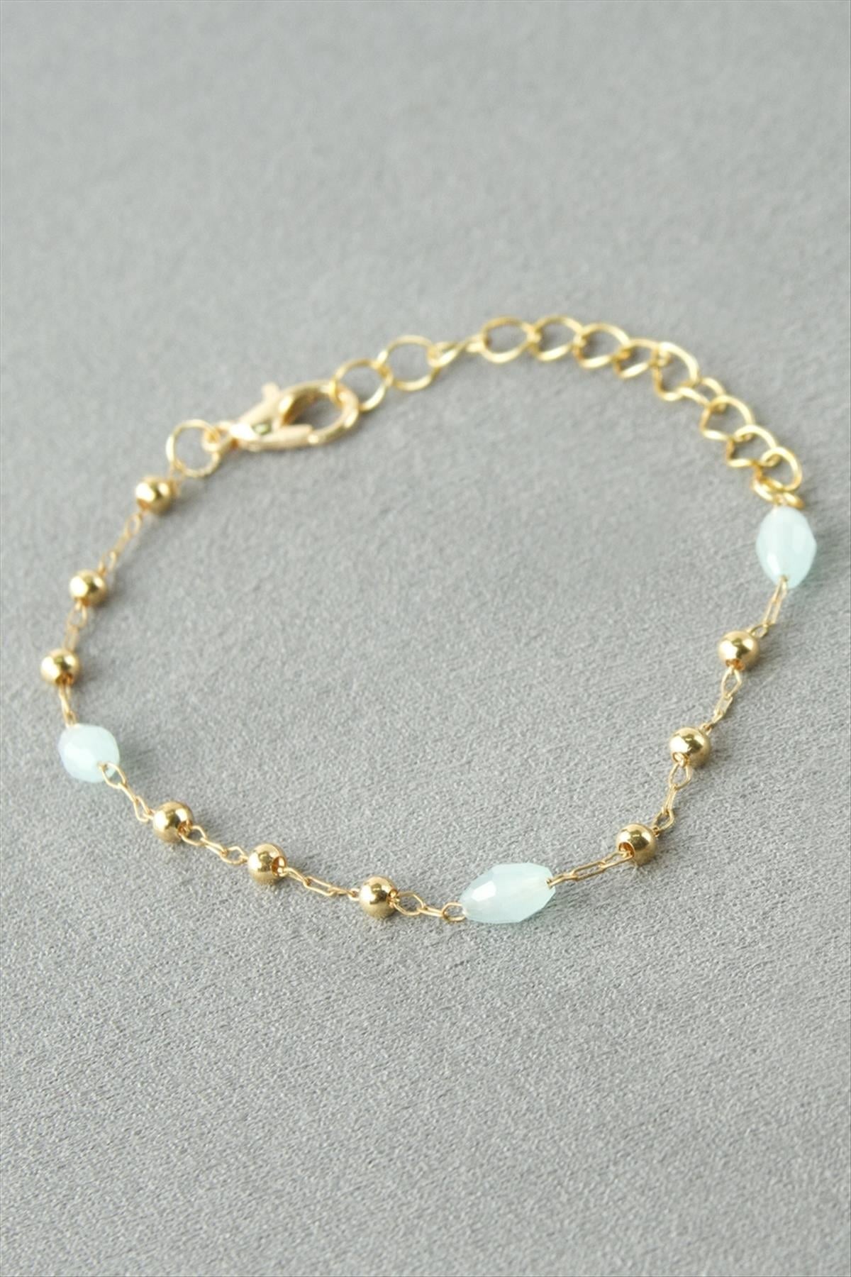 Oval Kristal Taşlı Bileklik