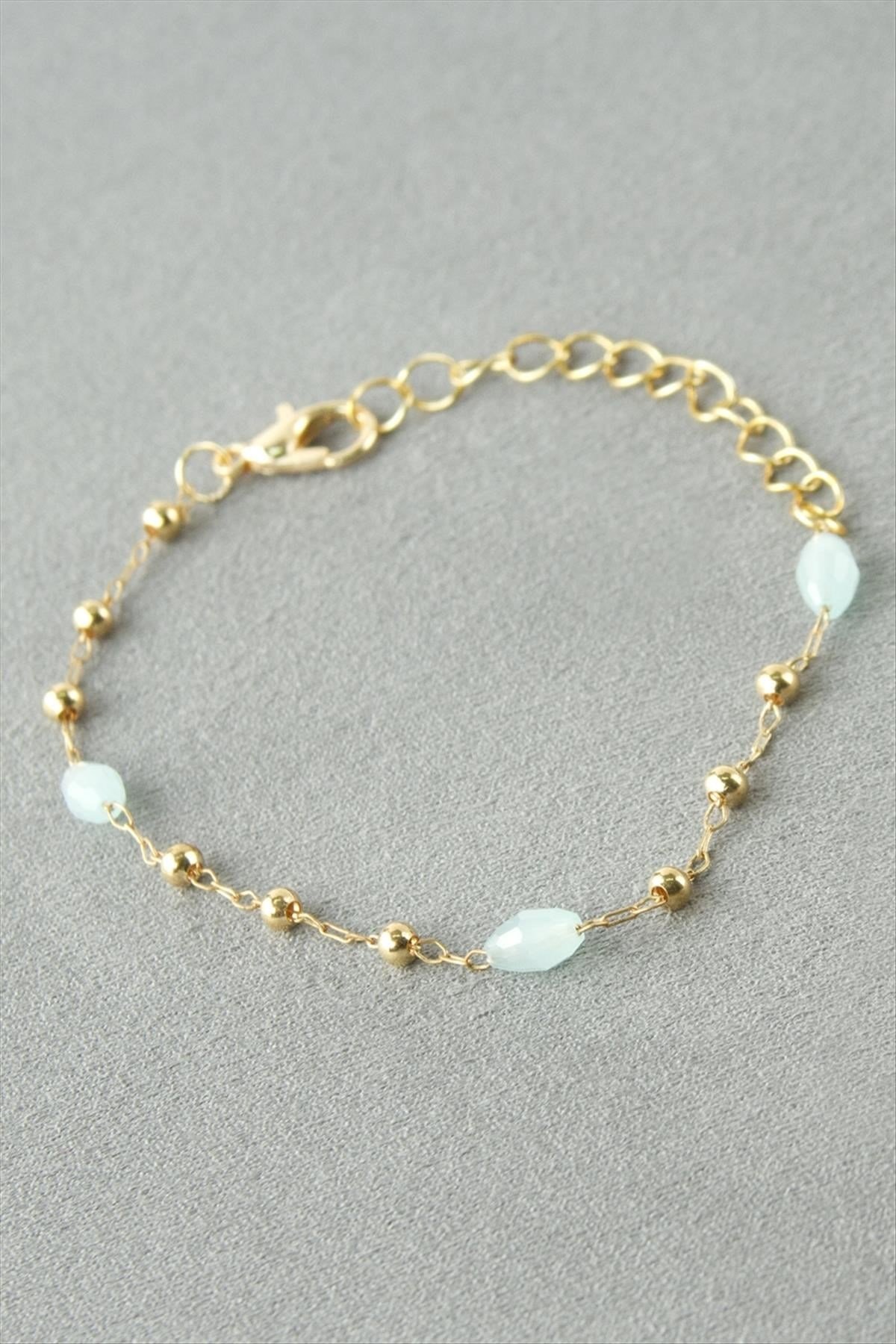 Oval Kristal Taşlı Bileklik