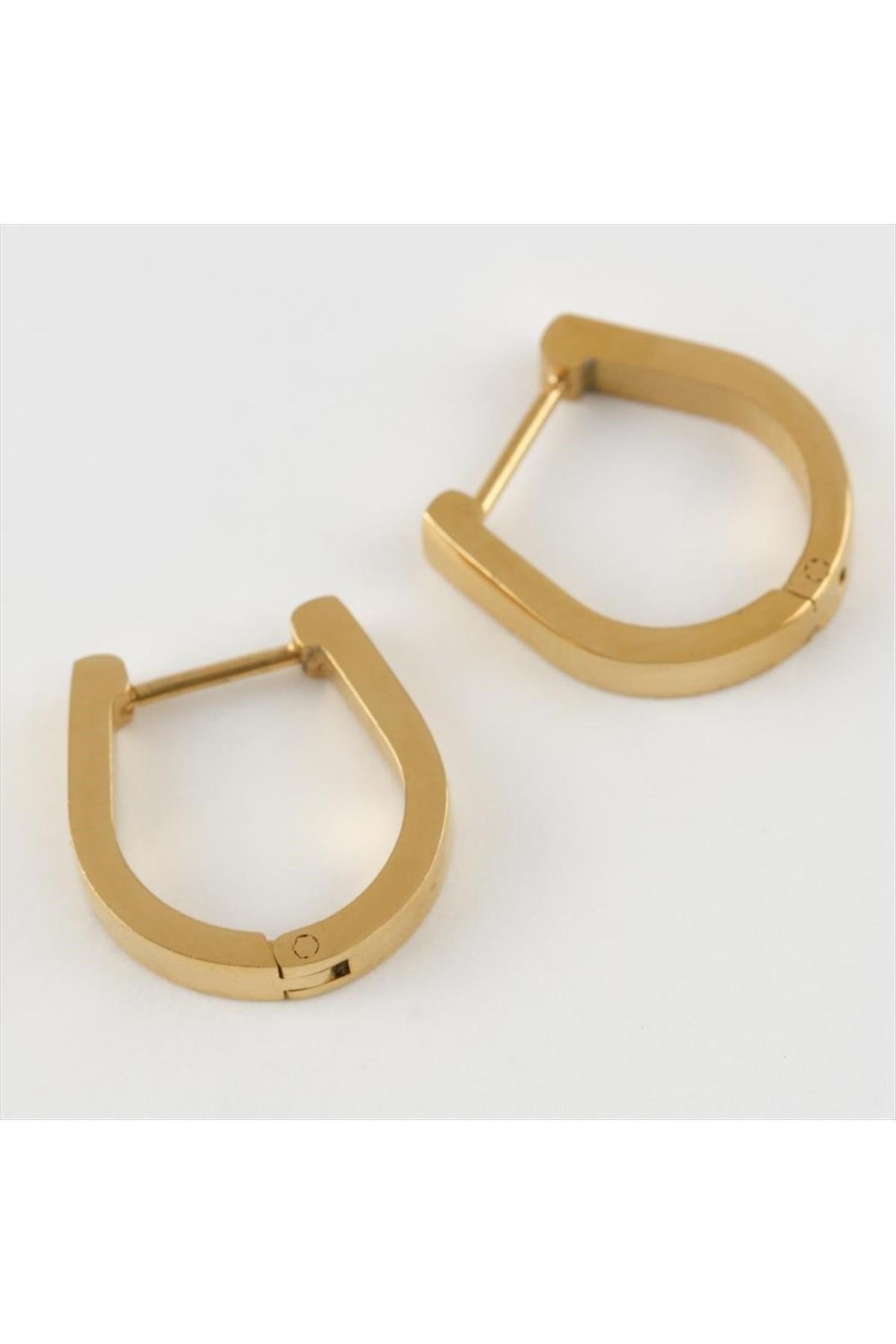 Oval Lüks Çelik Küpe 1,5 cm