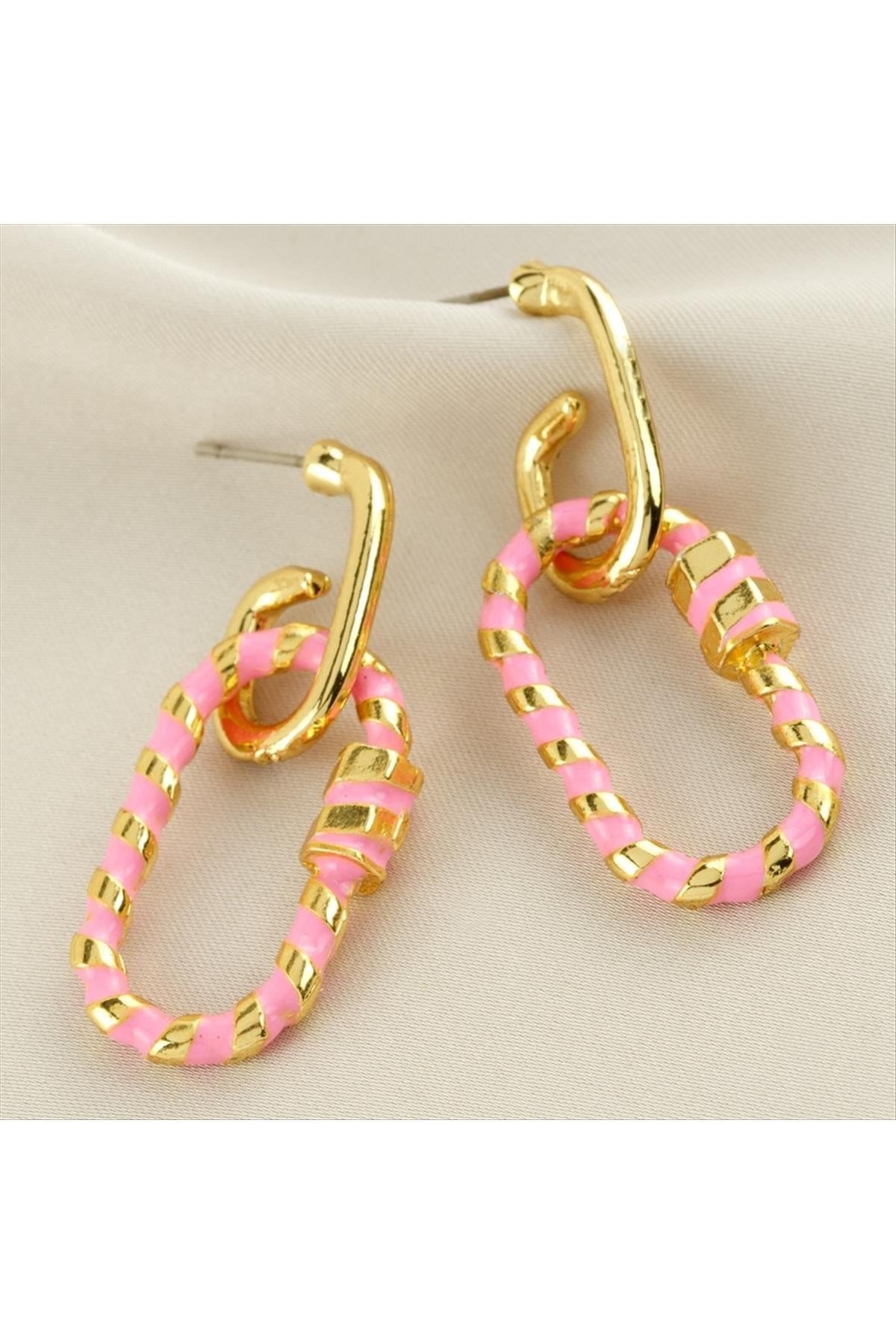 Oval Mineli Küpe 4 cm